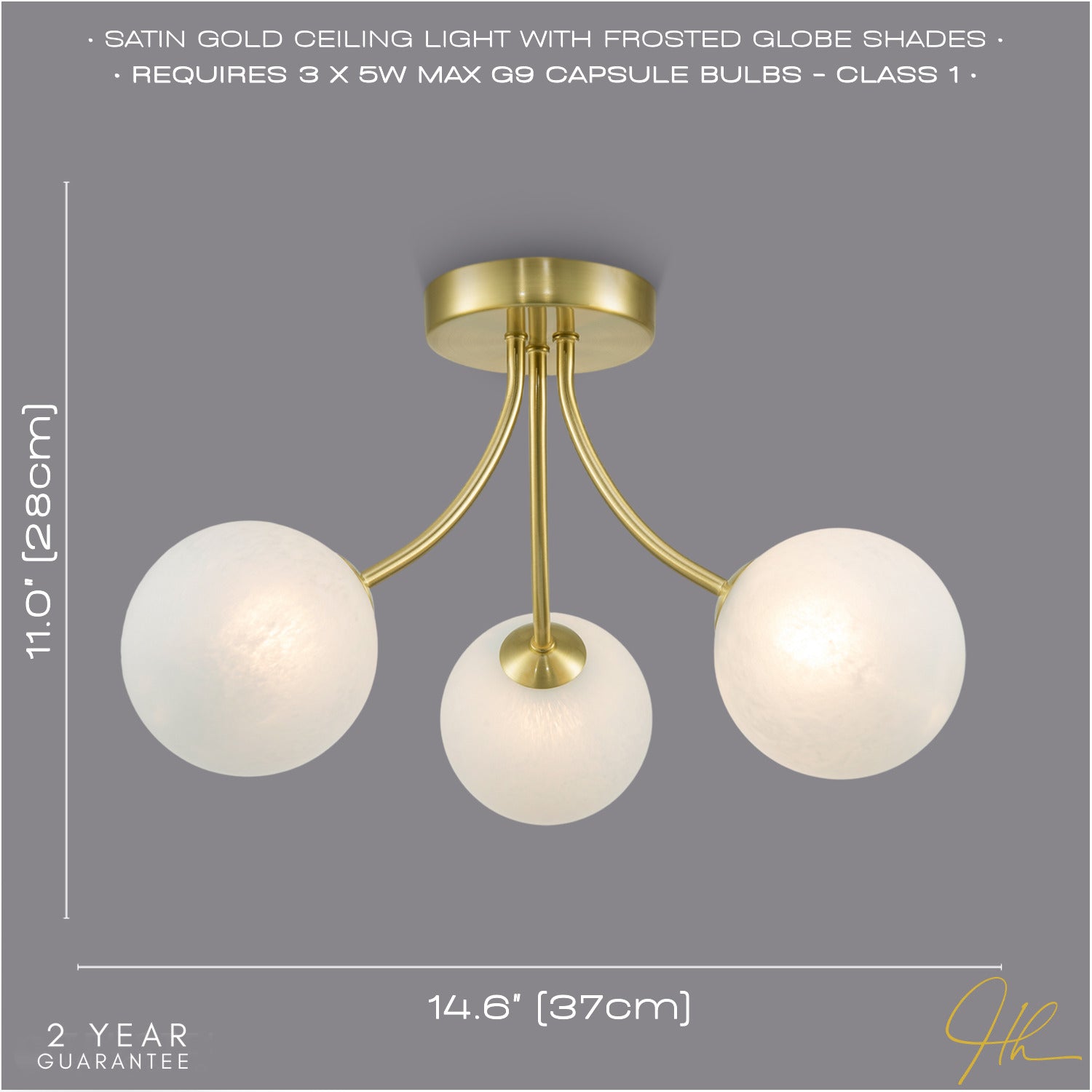 Modern Designer Satin Gold Ceiling Light with Alabaster Globe Glass Shades Image 6