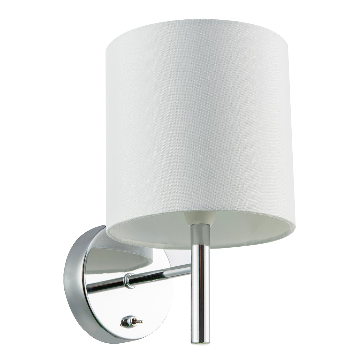 Contemporary Bedside Wall Lamp in Chrome with Toggle Switch and Shade Image 1