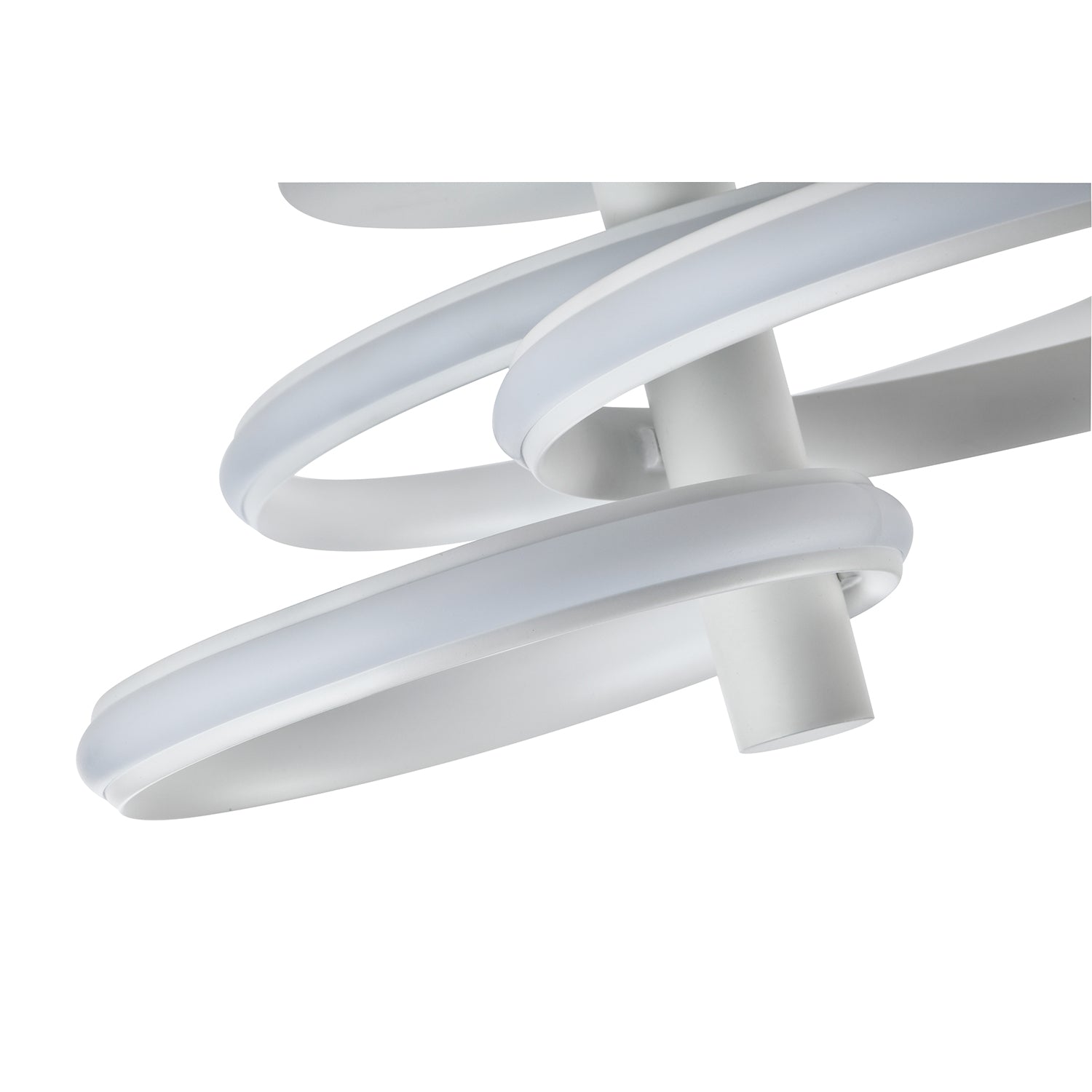 Modern Designer Matt White Triple Ring Low Energy LED Ceiling Light Fitting Image 4