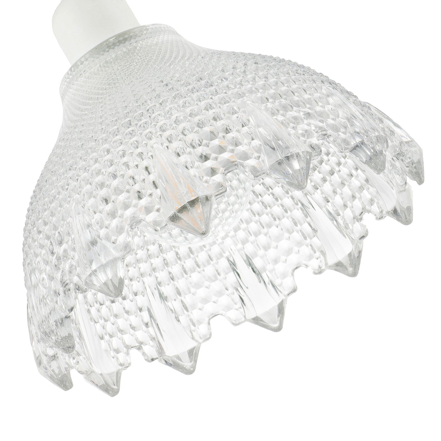 Classic Ornate Round Clear Glass Pendant Shade with Moulded Design Image 5