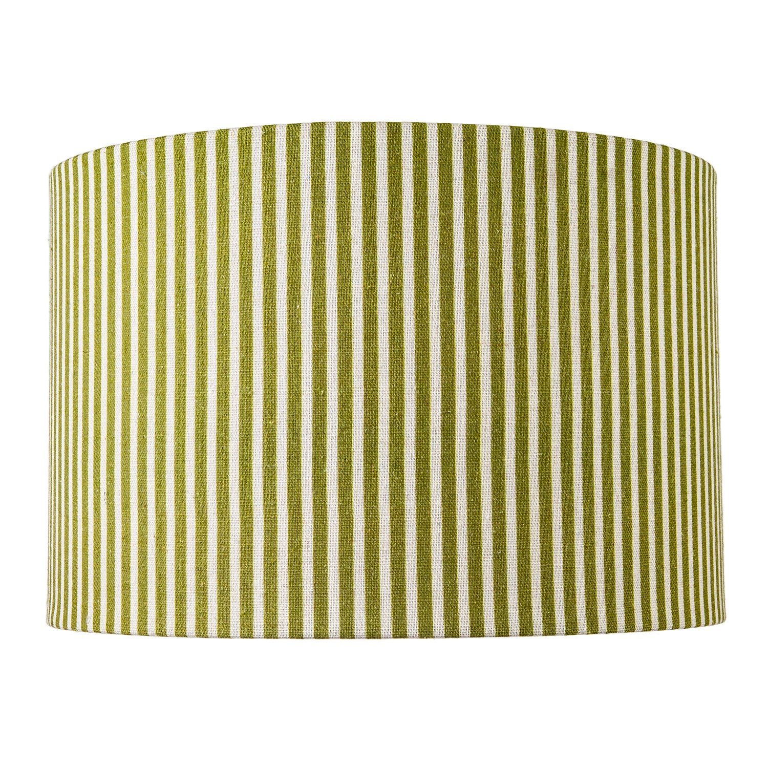 Olive Green Thin Striped Linen Fabric Lamp Shade with Inner Lining Image 4