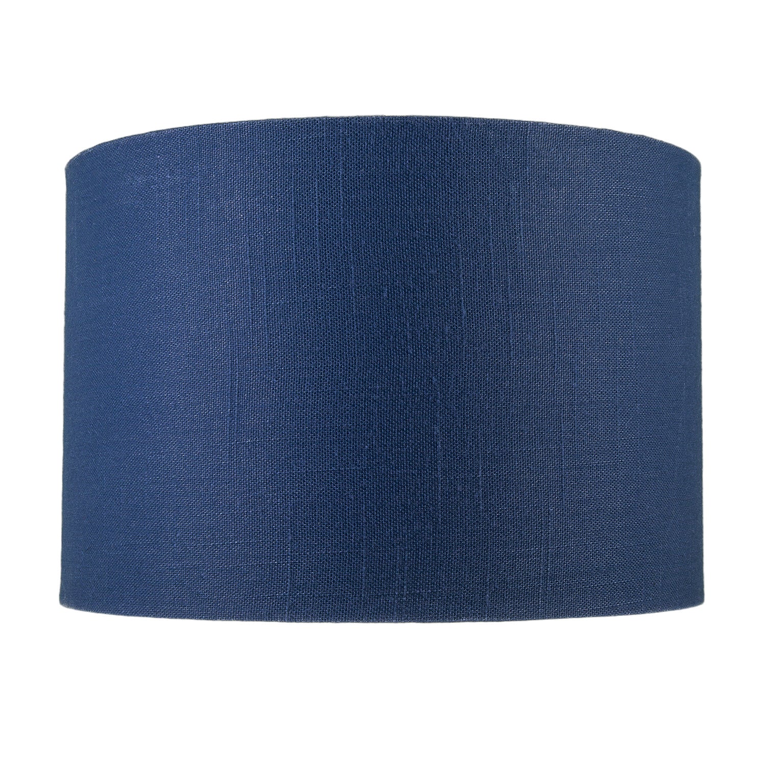 Designer Navy Peony Blue Textured Linen Fabric Circular Lamp Shade Image 4