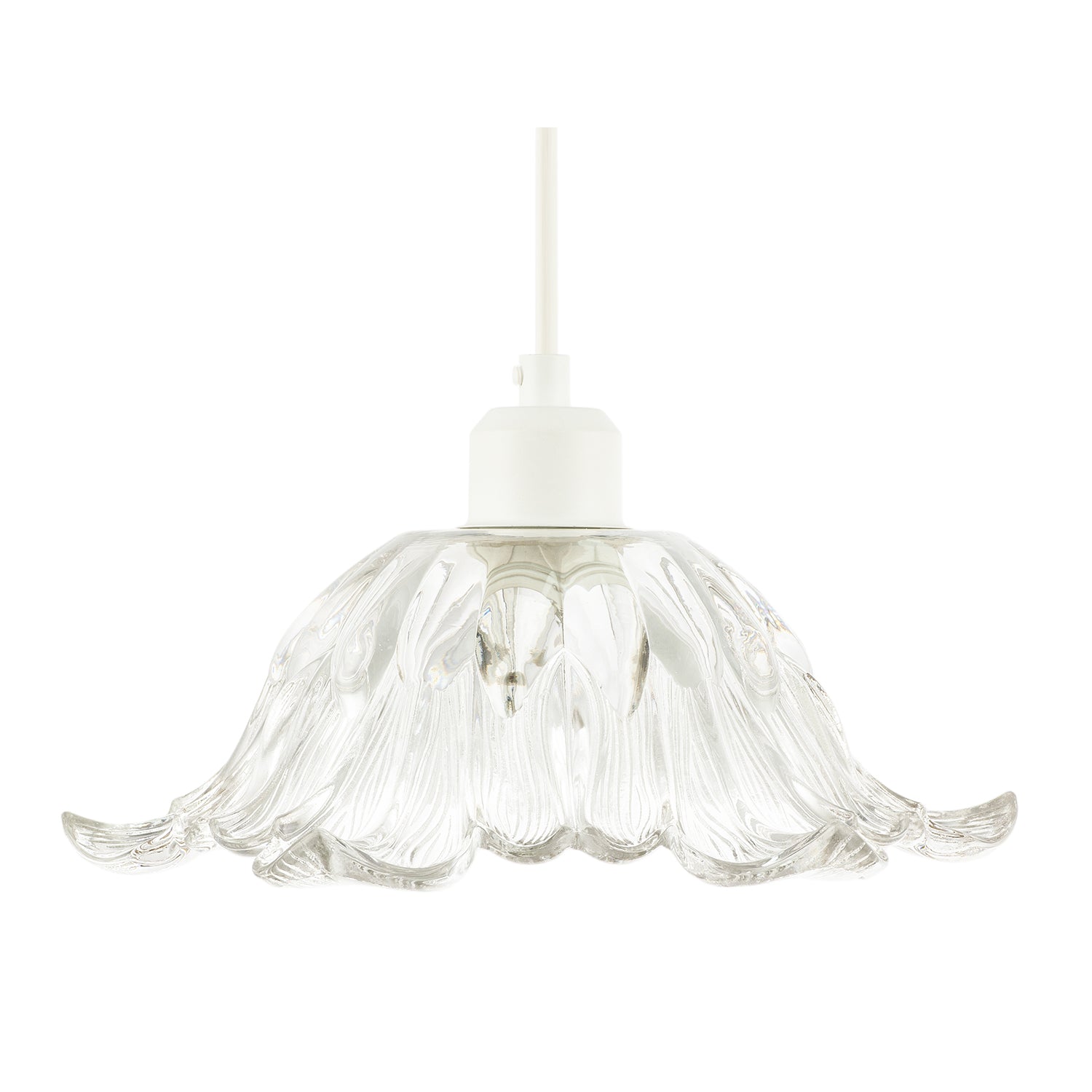 Art Nouveau Sculptural Clear Glass Pendant Ceiling Lighting Shade Image 8