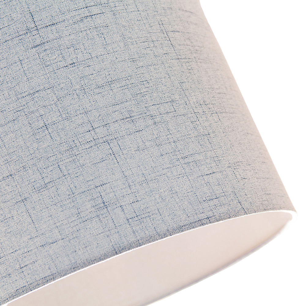 Contemporary and Sleek Blue Textured Linen Fabric Drum Lamp Shade 60w Maximum Image 4