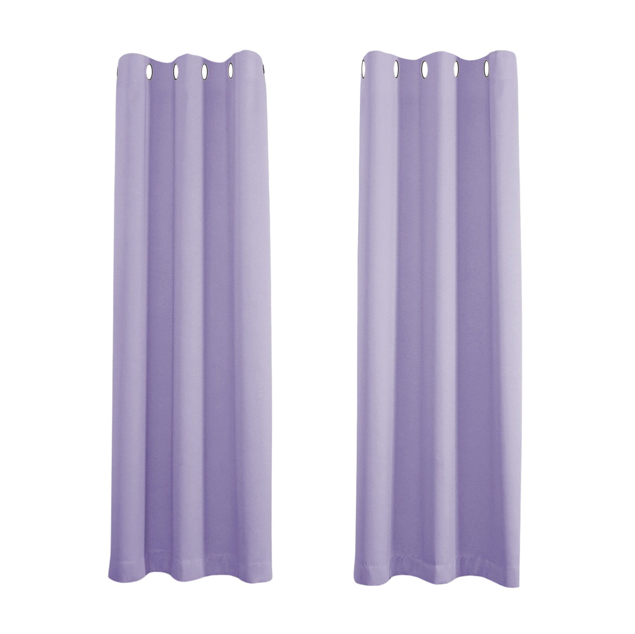 Lilac Eyelet Curtains - Thermal Blackout Curtains - 46 x 63 Inch Drop - 2 Panel Image 1