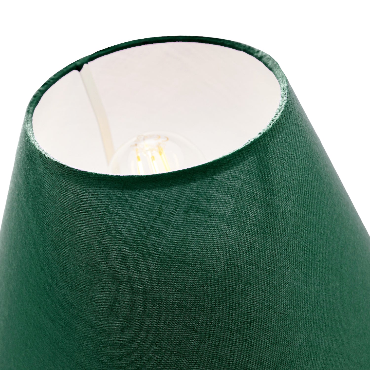 Traditional 8 Inch Forest Green Cotton Fabric Coolie Lamp Shade Image 5