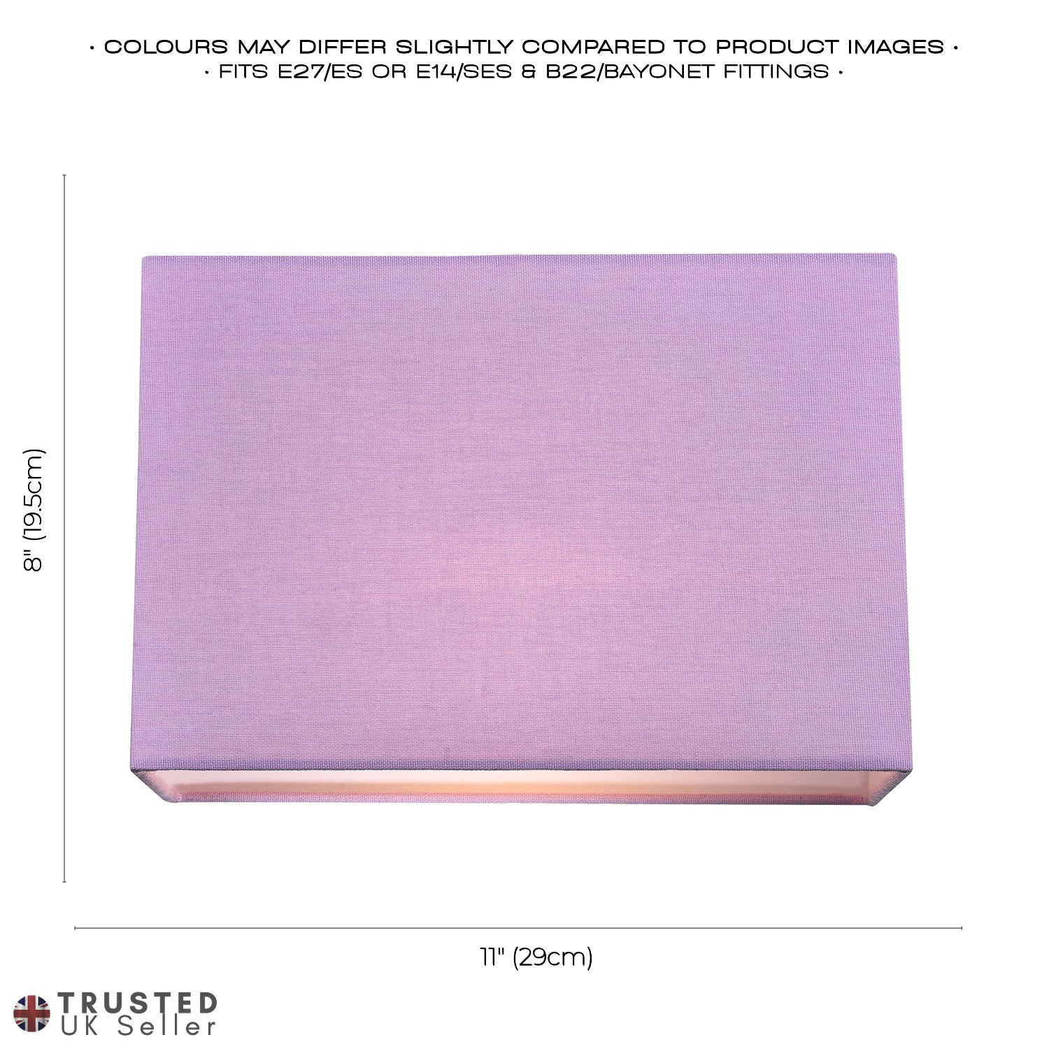 Contemporary and Stylish Soft Lilac Linen Fabric Rectangular Lamp Shade Image 6