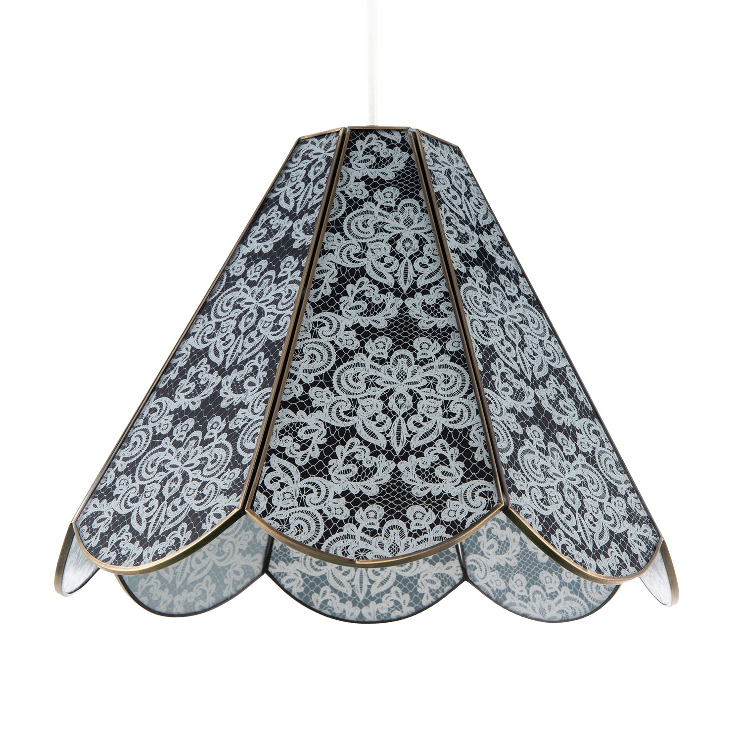 Classic Traditional White Floral Glass Pendant Ceiling Lighting Shade Image 2