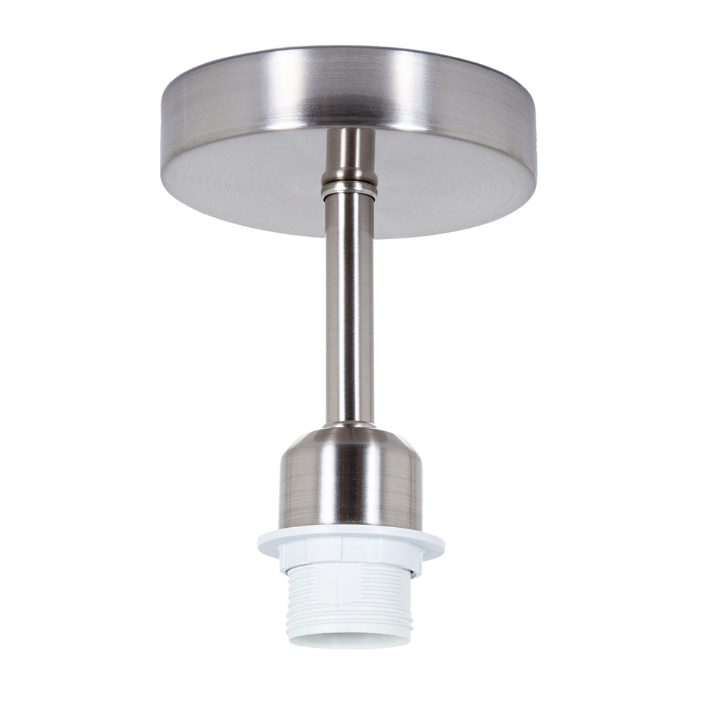 Brushed Satin Nickel Ceiling Light Fitting for Industrial Style Light Bulbs Image 1