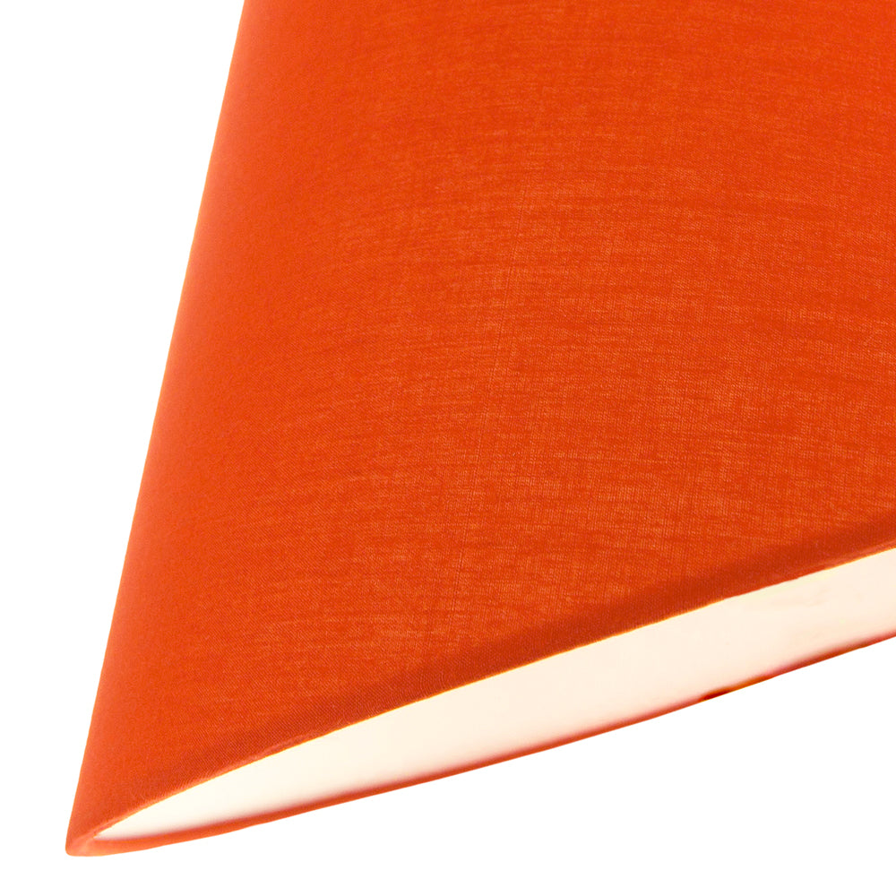 12" Vibrant Oange Cotton Coolie Lampshade Suitable for Table Lamp or Pendant Image 5