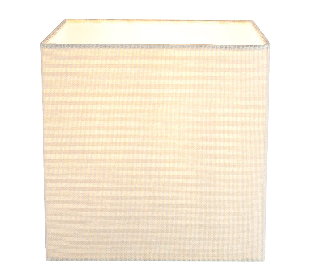 Contemporary and Stylish Soft Cream Linen Fabric Square 16cm Lamp Shade Image 2