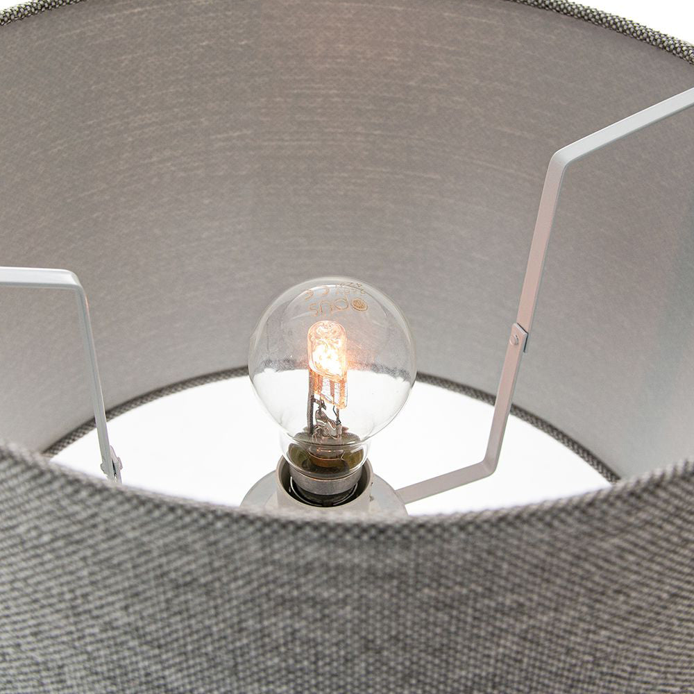 Modern and Chic Ash Grey Linen Fabric Small 8" Drum Lamp Shade 40w Maximum Image 4