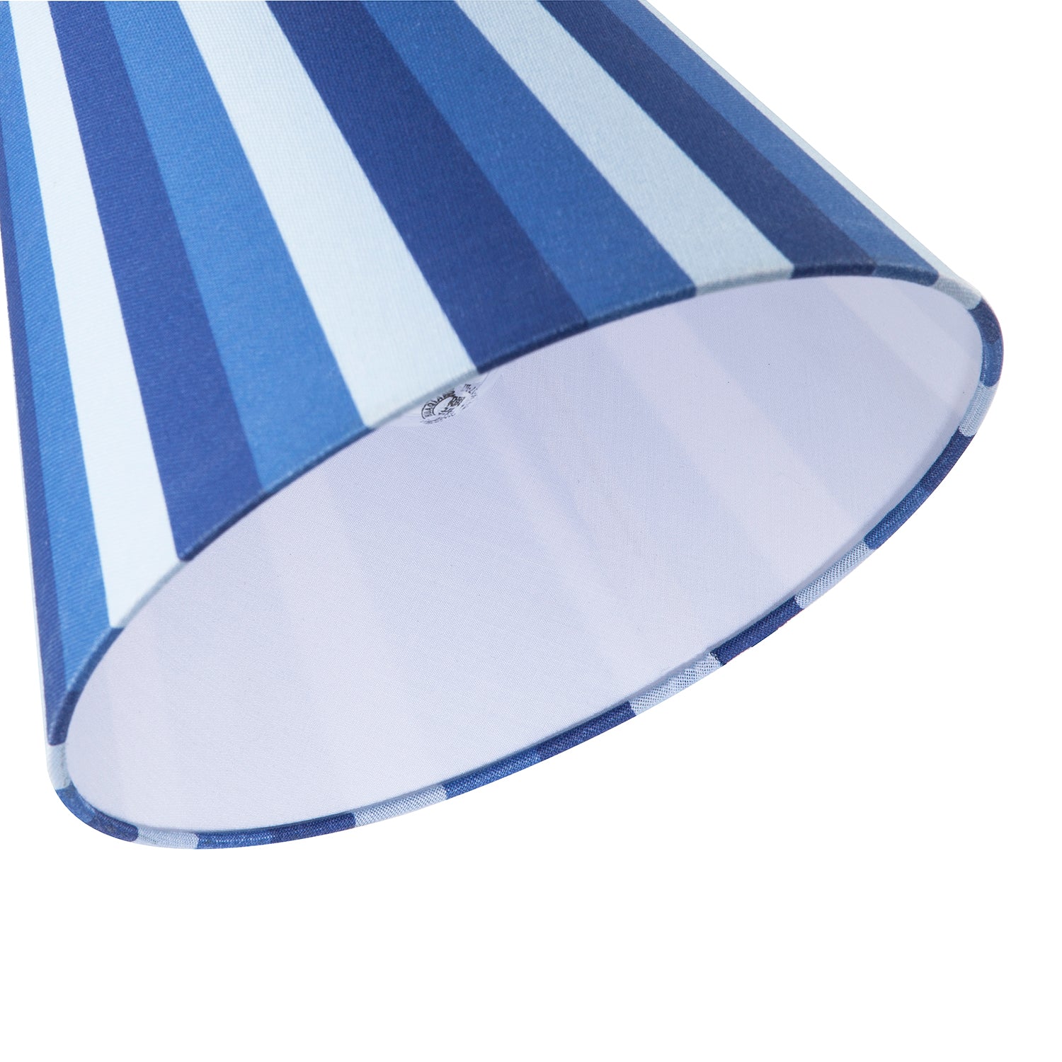 Multi Blue Tone Striped Linen Coolie Lamp Shade with Cotton Inner Image 3