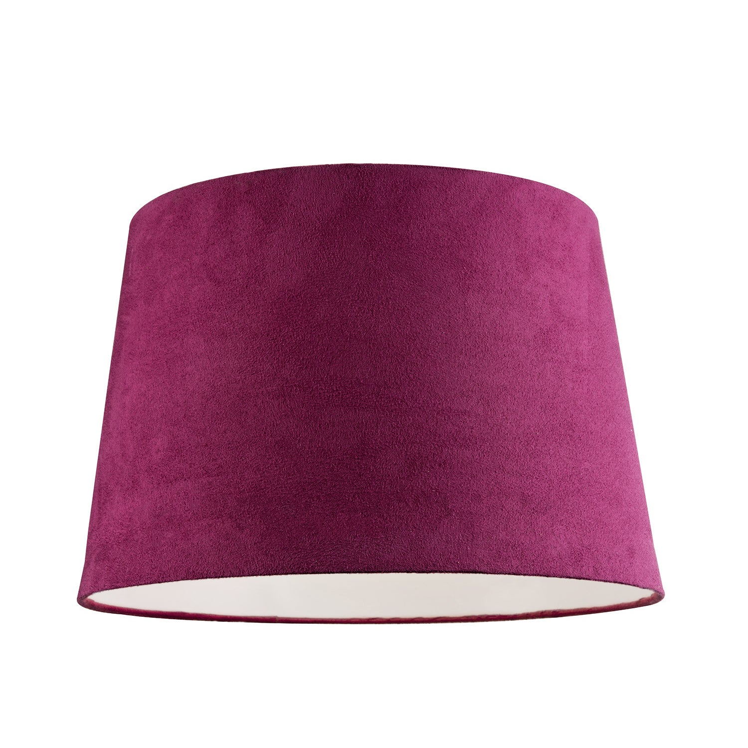 Hot Pink Velvet Fabric 12 Inch Drum Lamp Shade with White Cotton Inner Image 1