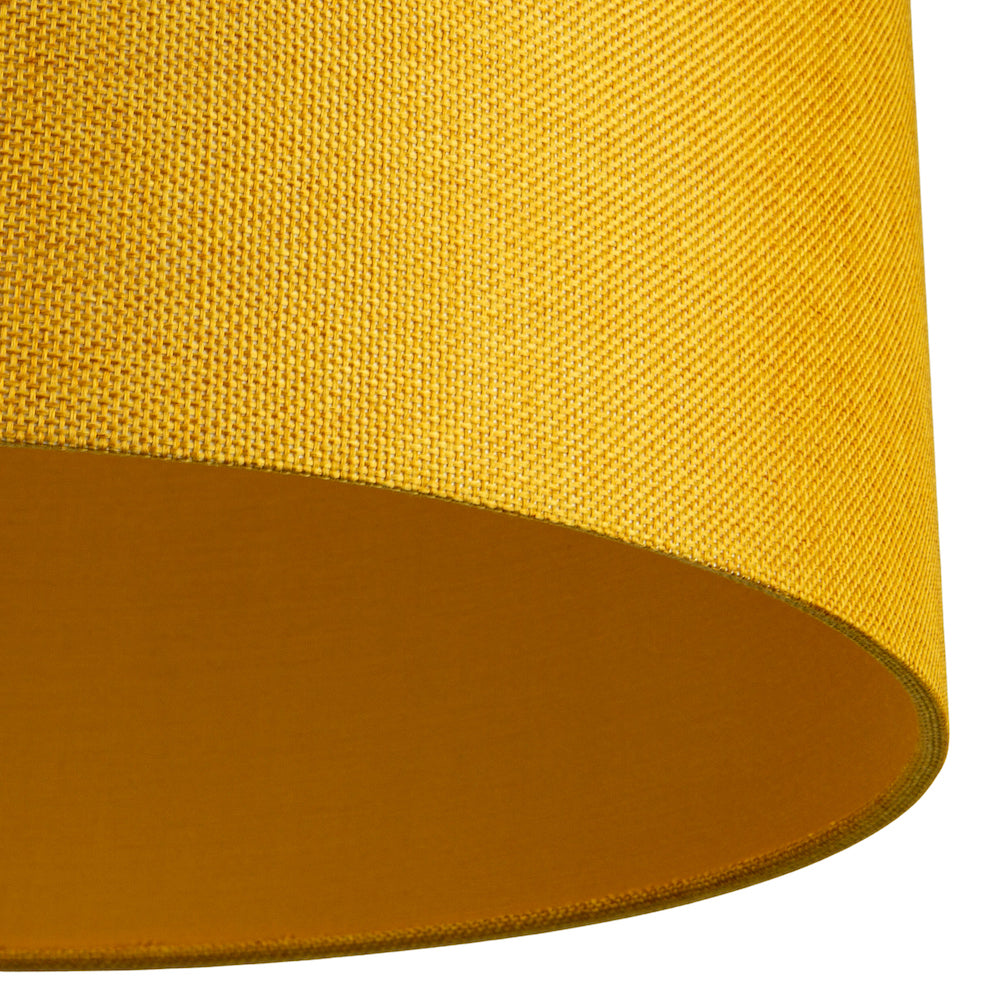 Contemporary and Sleek Ochre Linen 16" Lamp Shade with Cotton Inner Lining Image 5