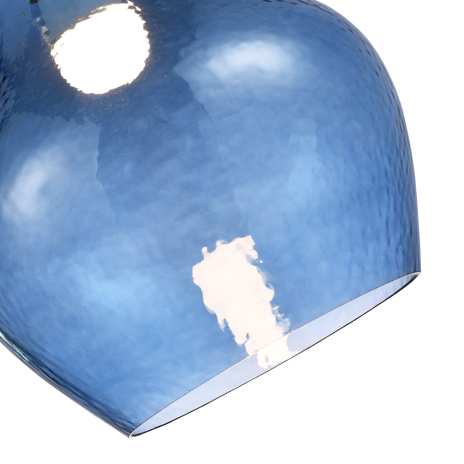 Modern Designer Midnight Navy Blue Curvy Dimpled Glass Pendant Light Shade Image 2