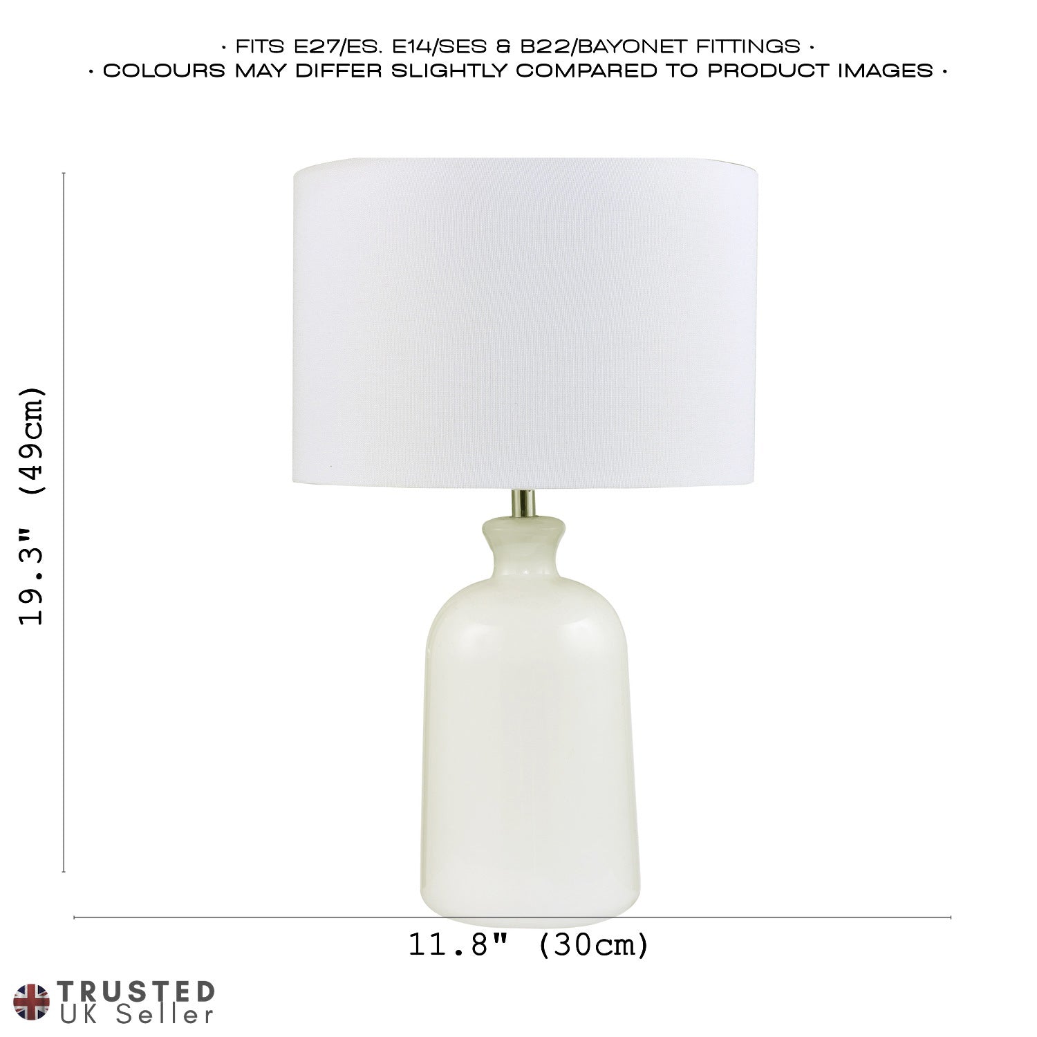 Classic Opal White Glass Table Lamp with White Linen Fabric Drum Lampshade Image 6