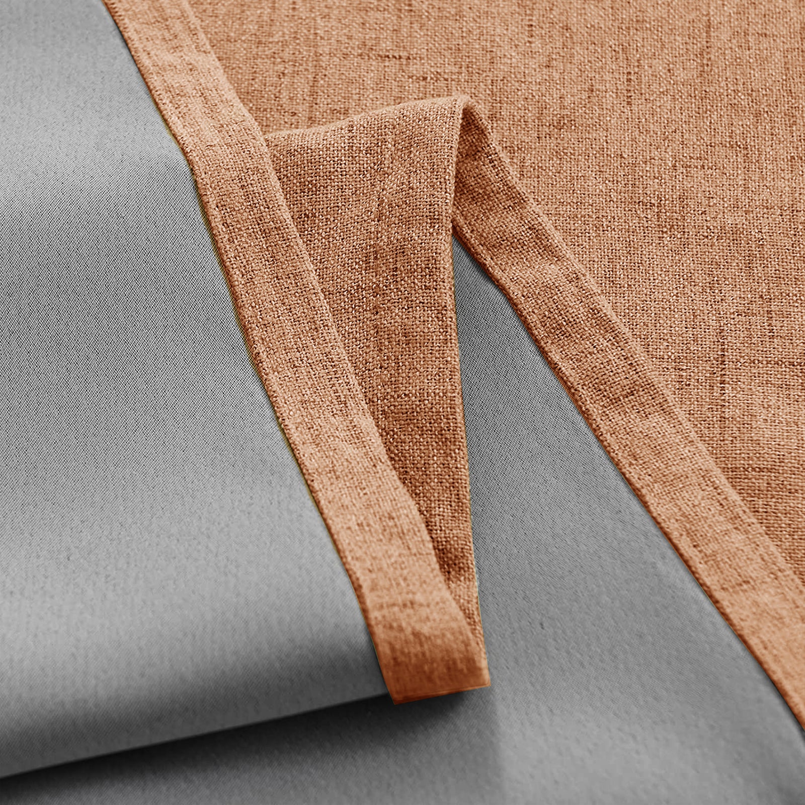 Orange Lined Blackout Eyelet Curtains - 46 x 54 Inch Drop - 2 Panel Image 3