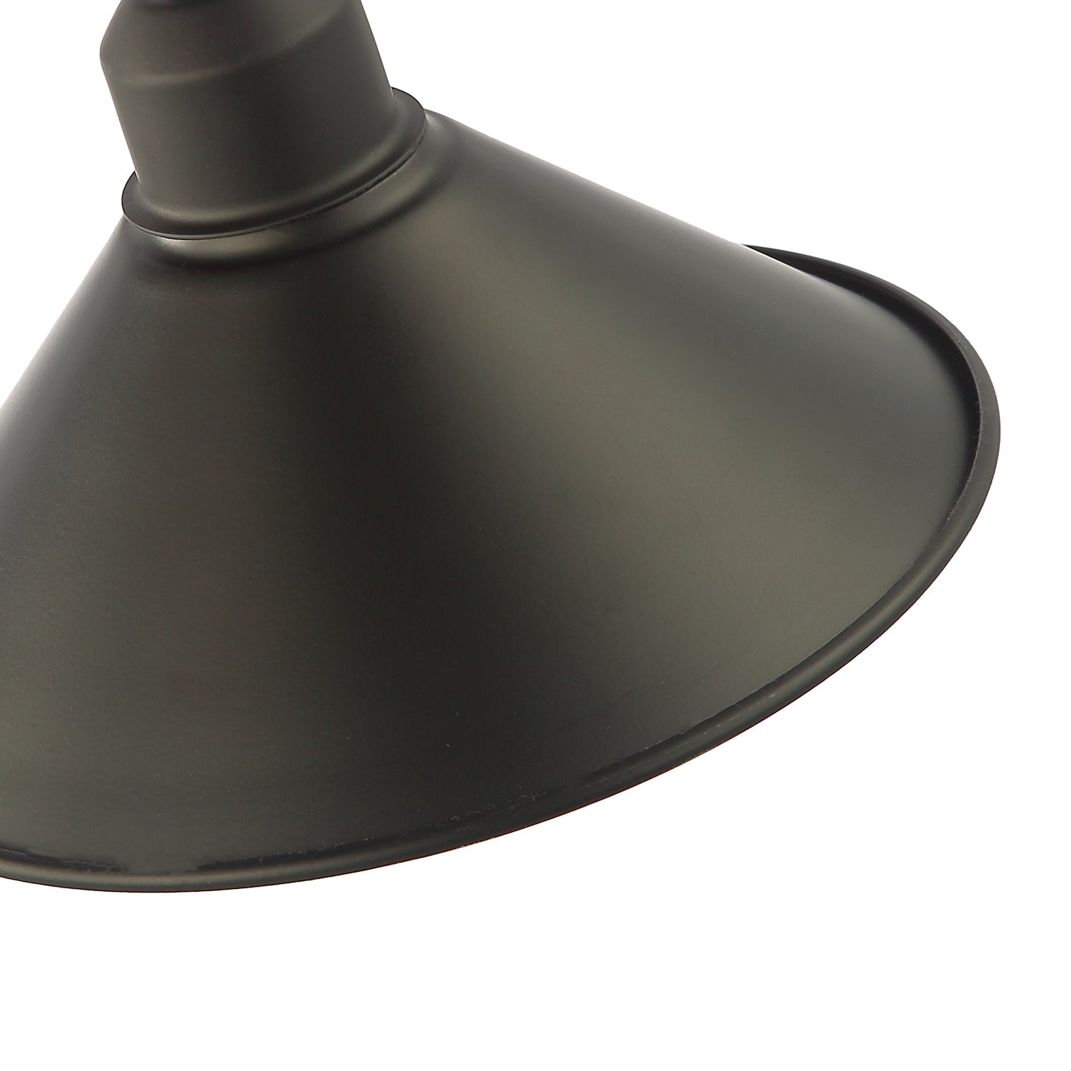 Industrial Retro Compact Light Fitting in Mat Black with Cone Shaped Round Shade Image 4