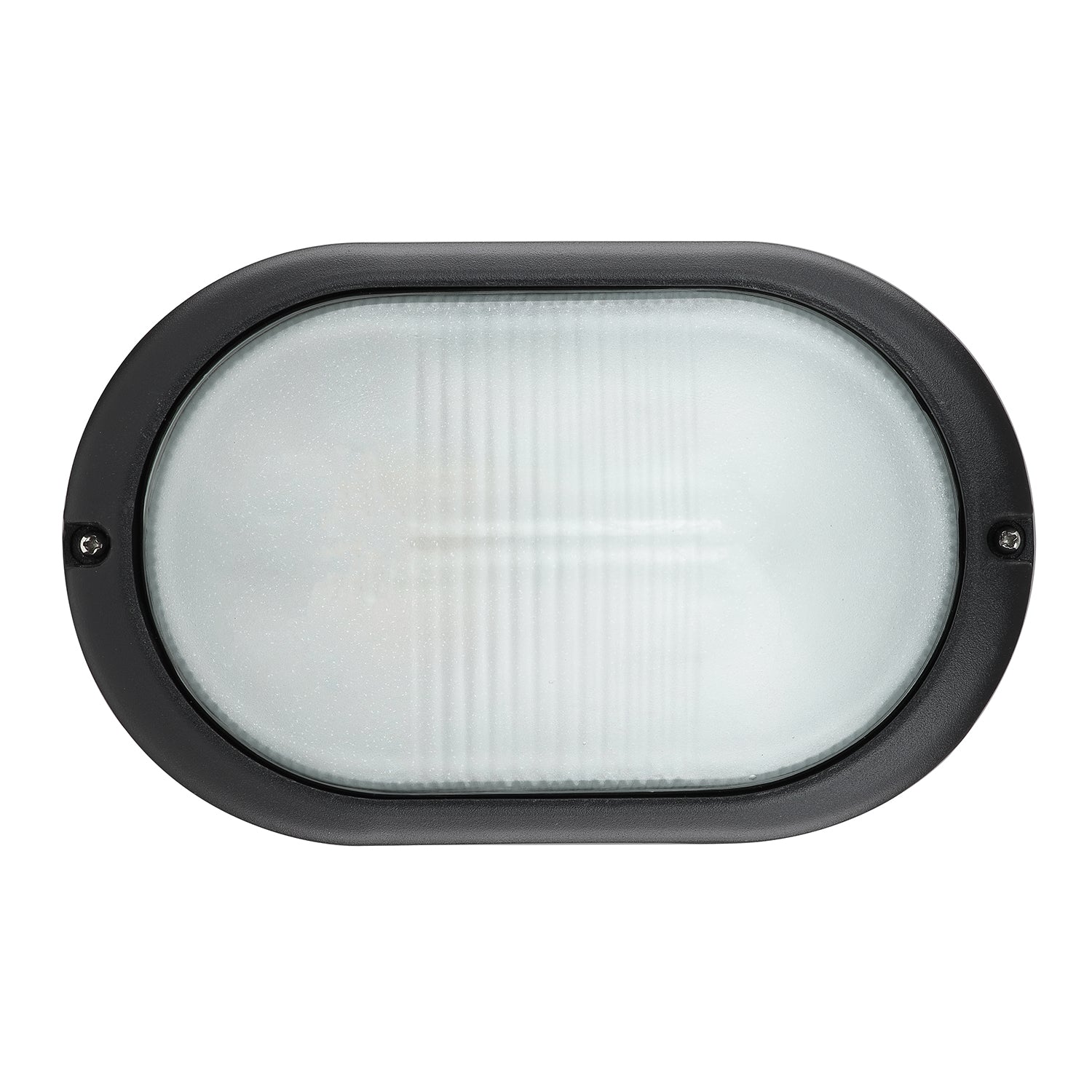 Industrial Designed Matt Black Cast Aluminium Outdoor Oval Bulkhead Wall Light Image 1