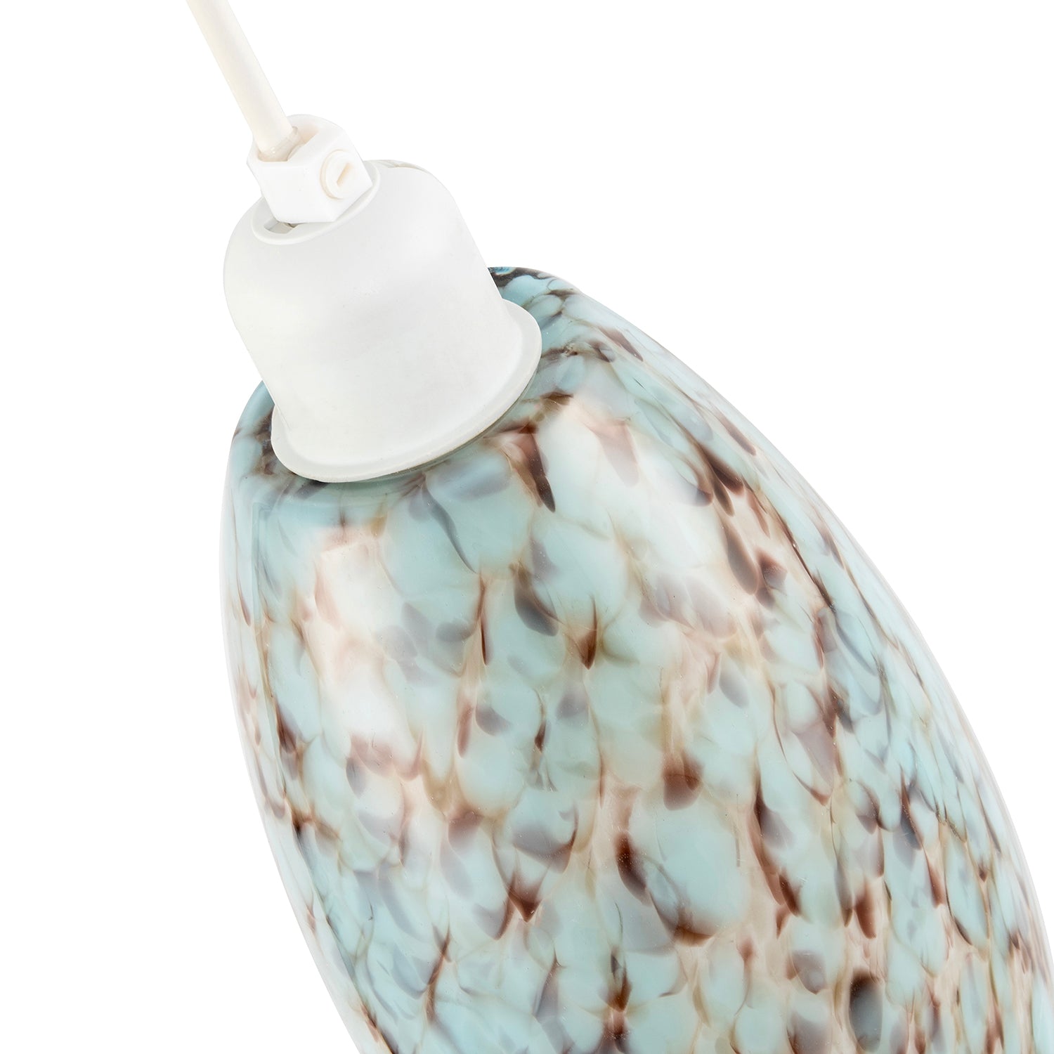 Modern Duck Egg Marble Speckle Effect Glass Cylindrical Pendant Shade Image 3
