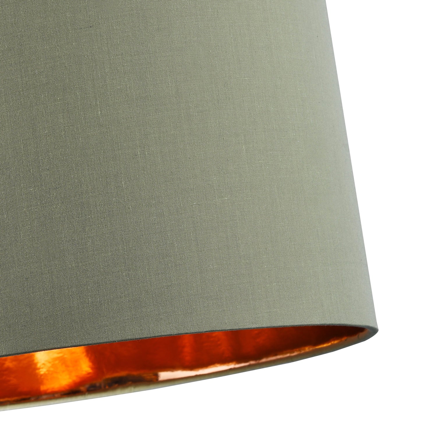 Olive Green Cotton 20" Floor/Pendant Lampshade with Shiny Copper Inner Image 4