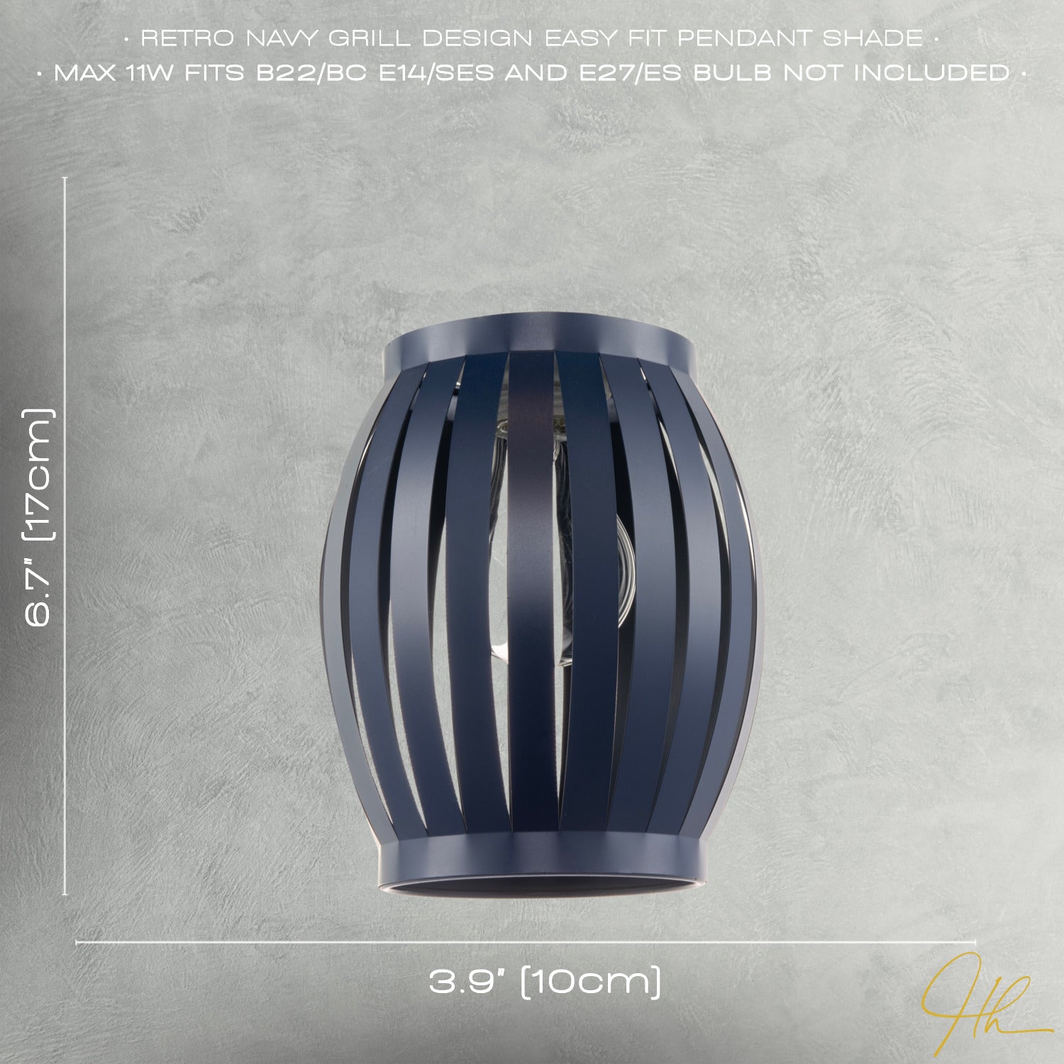 Unique Grill Style Pendant Lighting Shade in Dark Navy Midnight Blue Image 7