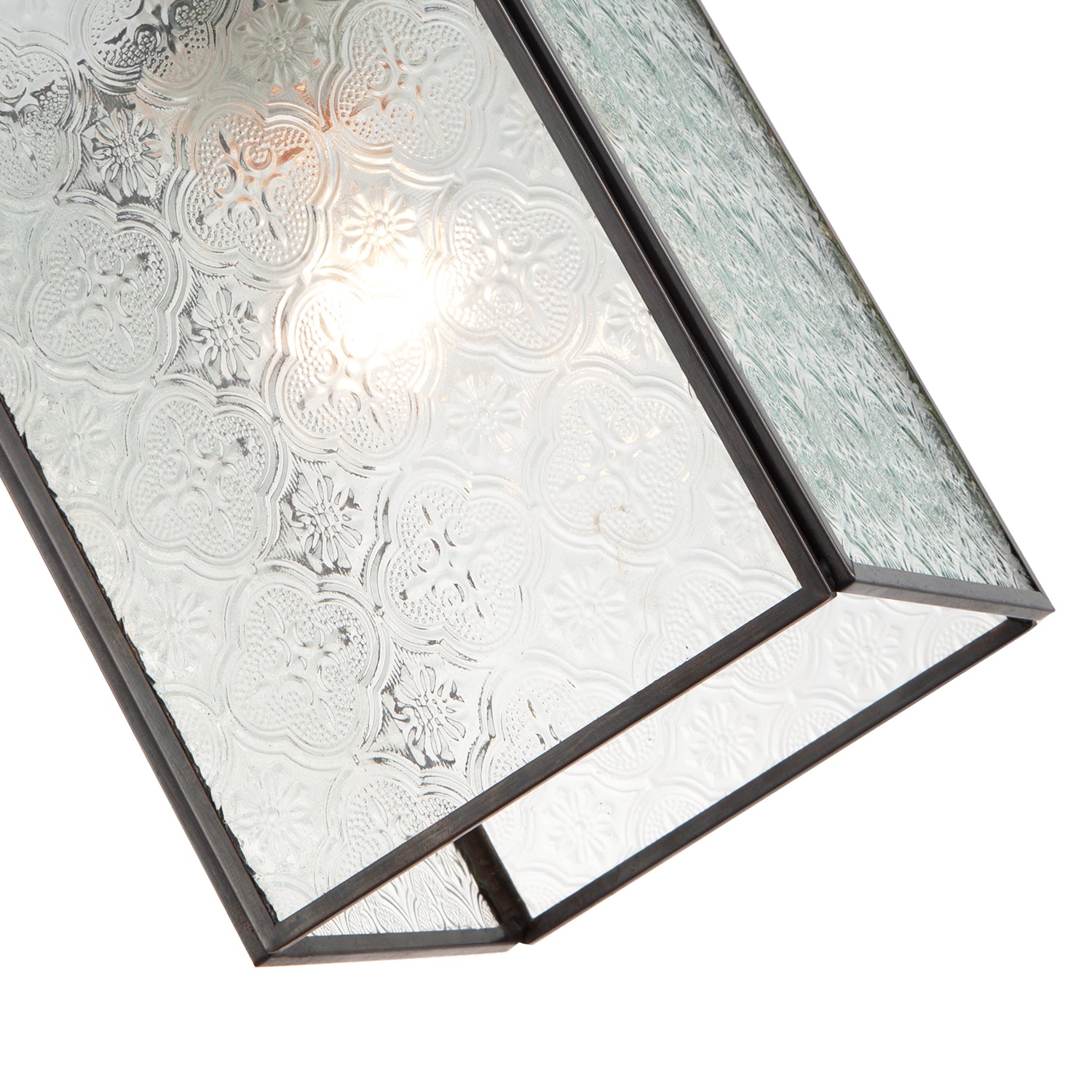 Vintage Traditional Bronze Pendant Shade with Clear Moroccan Glass Image 3