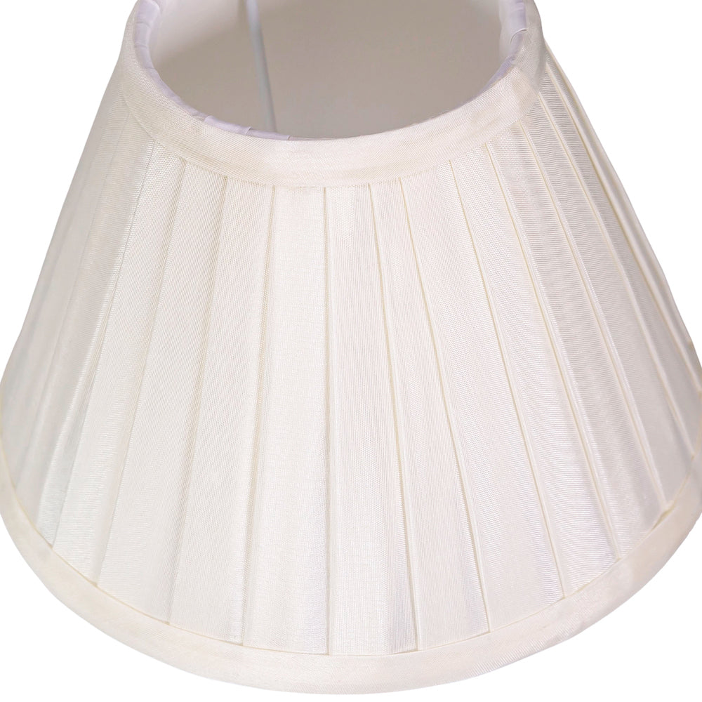 Traditional Classic Cream Faux Silk Pleated Inner Lined Lamp Shade - 8" Image 2