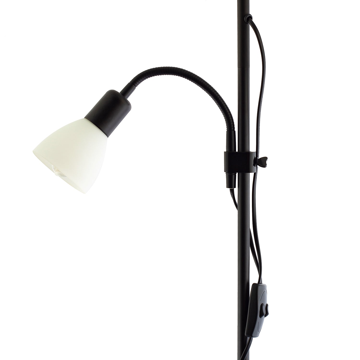 Black Mother and Child Floor Lamp with Adjustable Reading Light and Switches Image 3