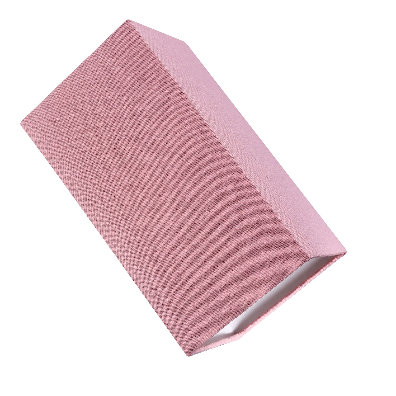 Contemporary and Stylish Blush Pink Linen Fabric Tall Rectangular 25cm Lampshade Image 3