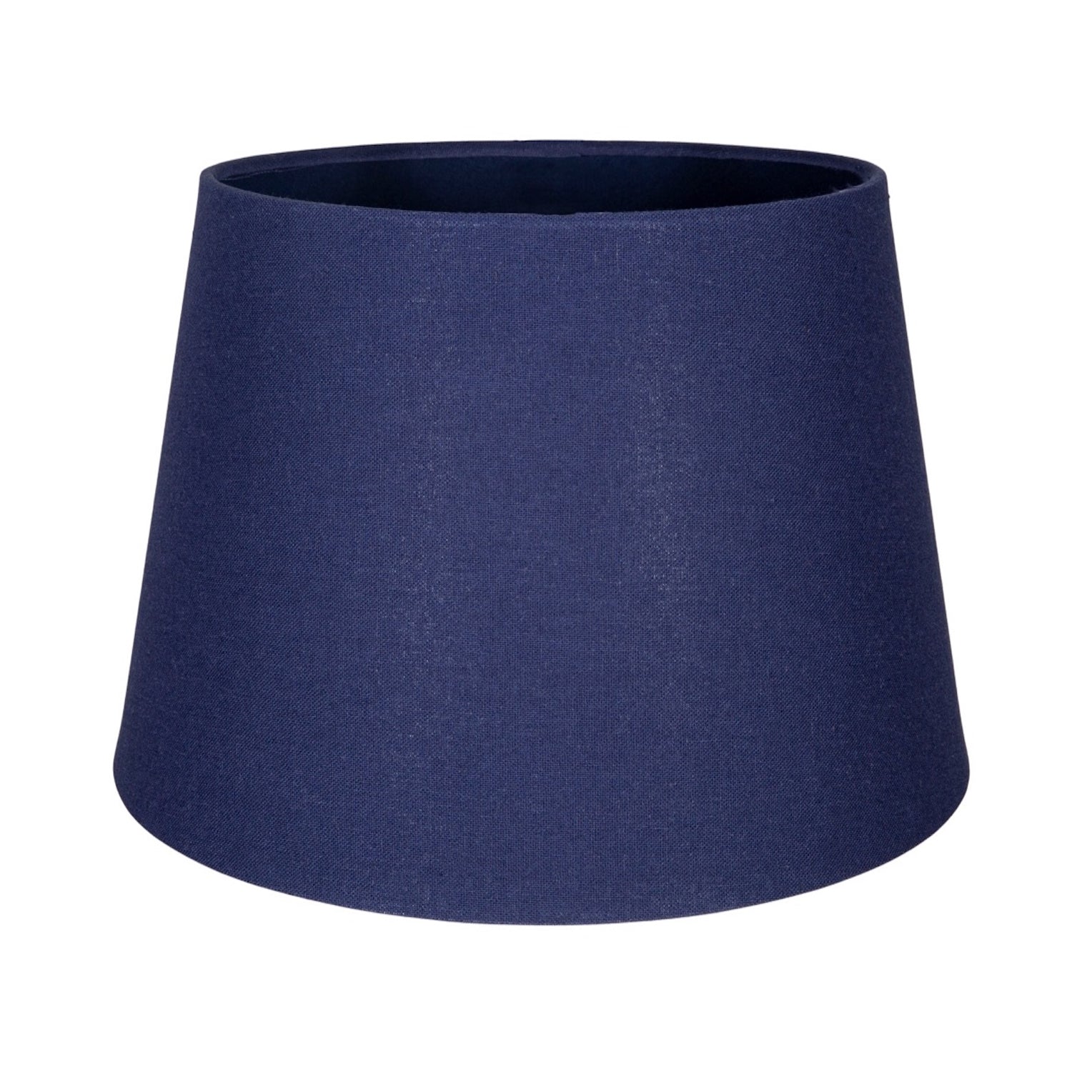 Traditional 8 Inch Midnight Blue Linen Drum Table/Pendant Lamp Shade 40w Maximum Image 3