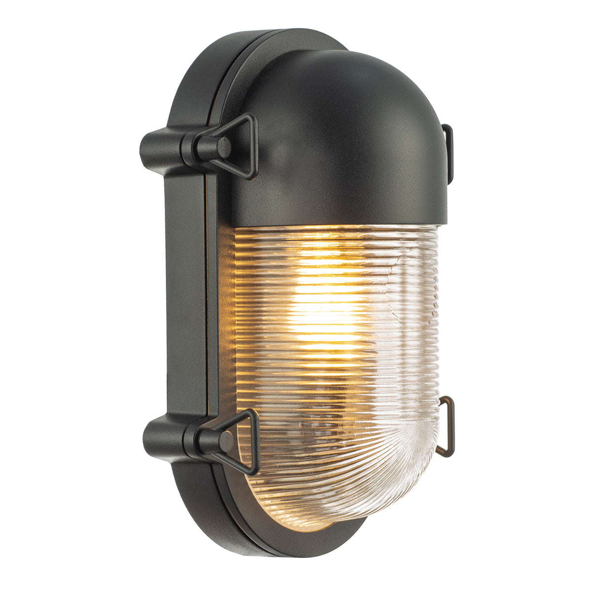 Stylish Industrial Bulkhead Outdoor Wall Light Fitting in Matte Black Image 4
