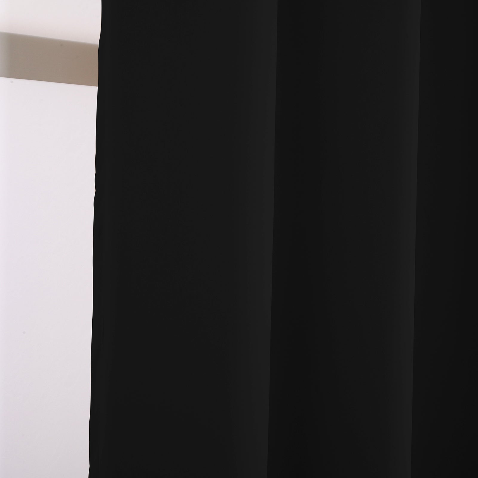 Black Blackout Curtains - Eyelet Thermal Curtain  - 66 x 72 Inch Drop - 2 Panel Image 8