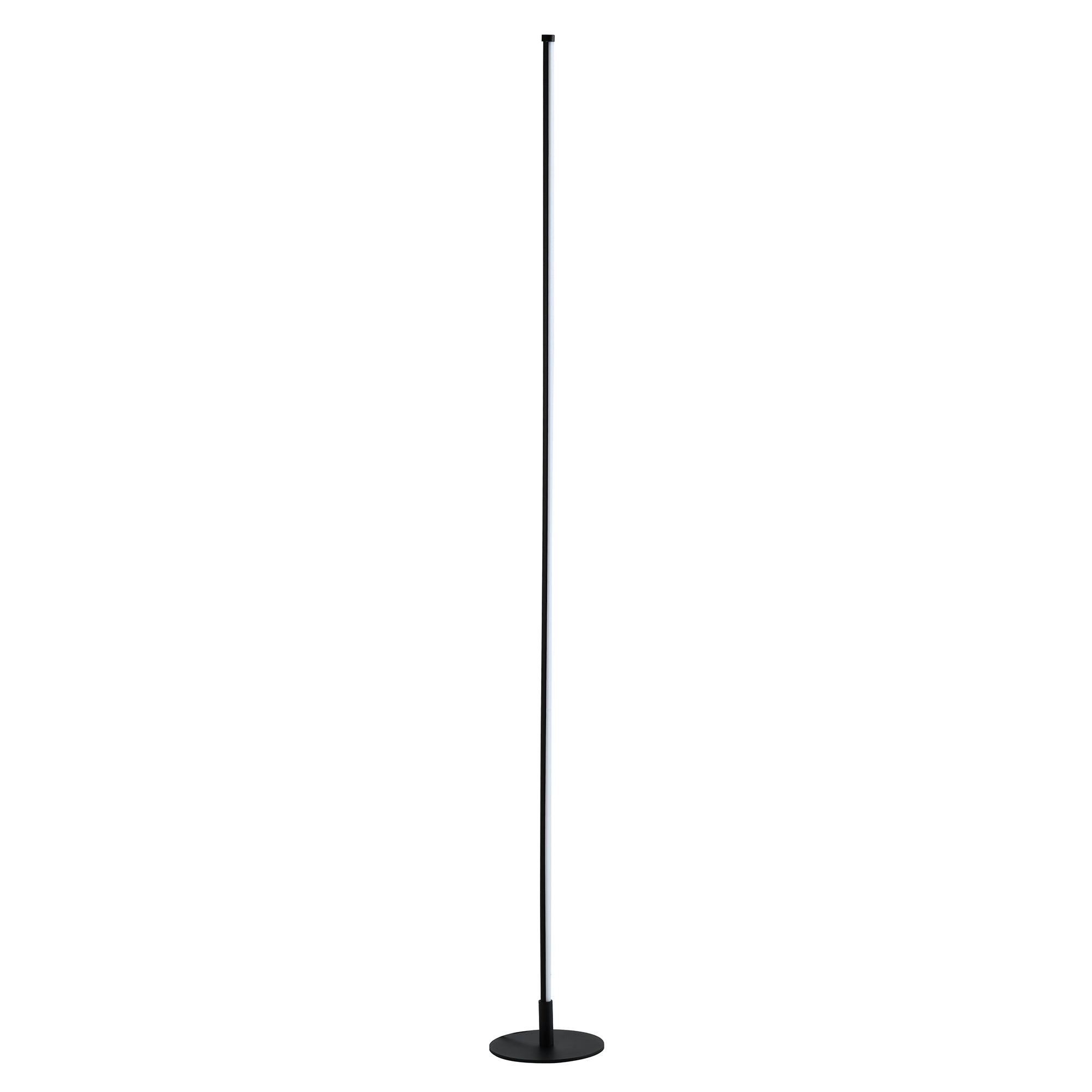 Modern Sleek Stick Style LED Standard Floor Lamp in Matt Black with Foot Dimmer Image 1