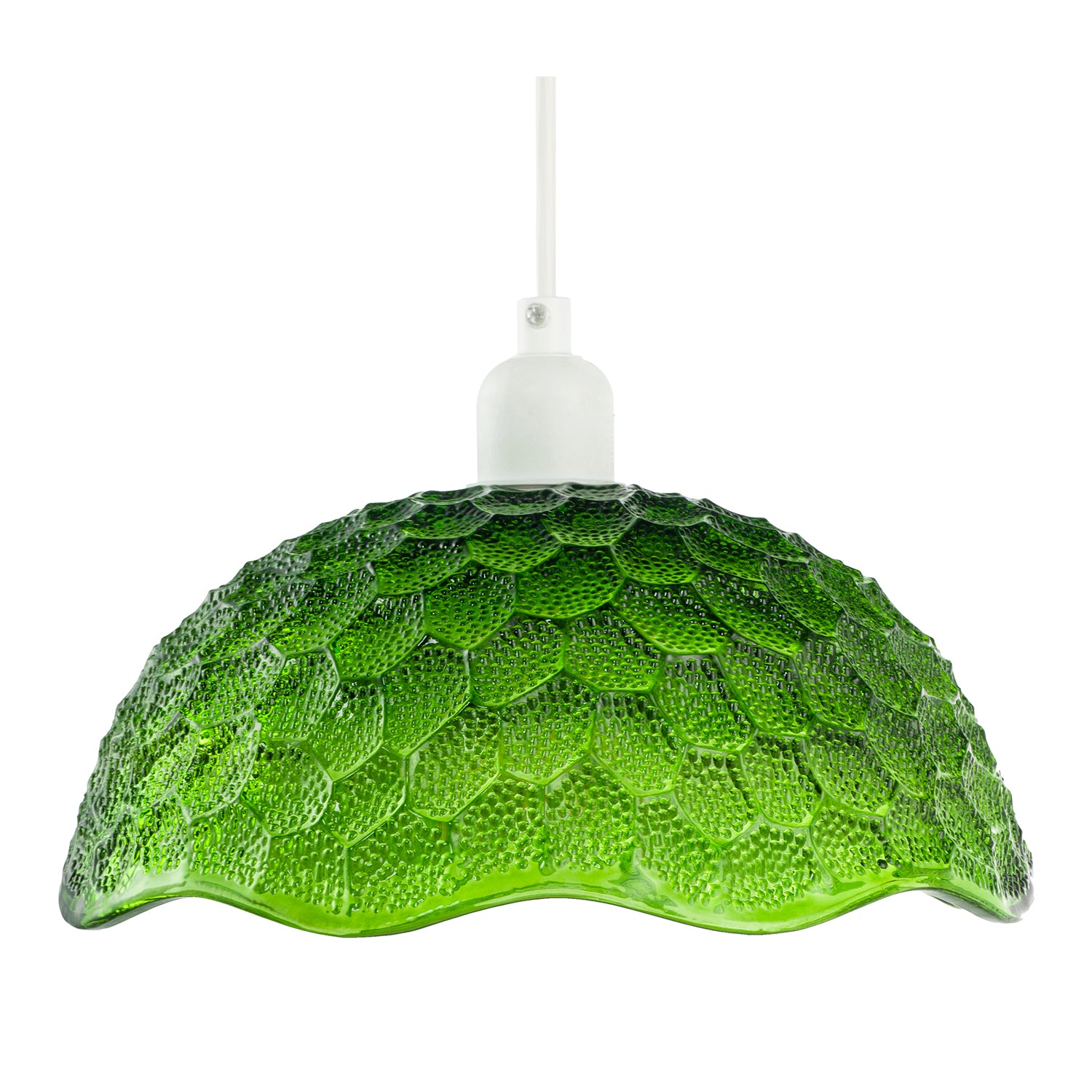 Tortoise Designed Emerald Green Glass Textured Ceiling Light Shade Image 5