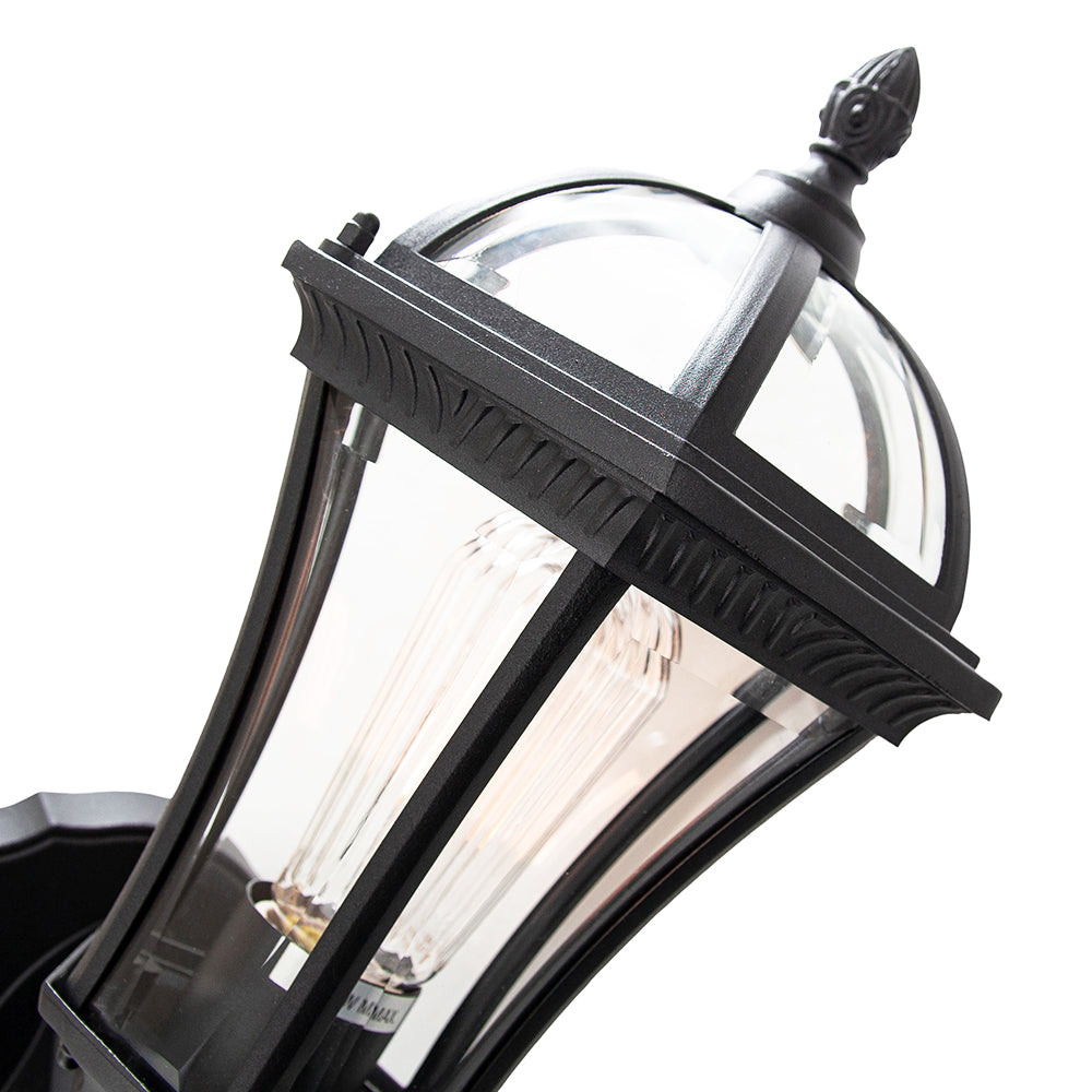Traditional Matt Black Exterior Lantern Wall Light Fitting Image 4