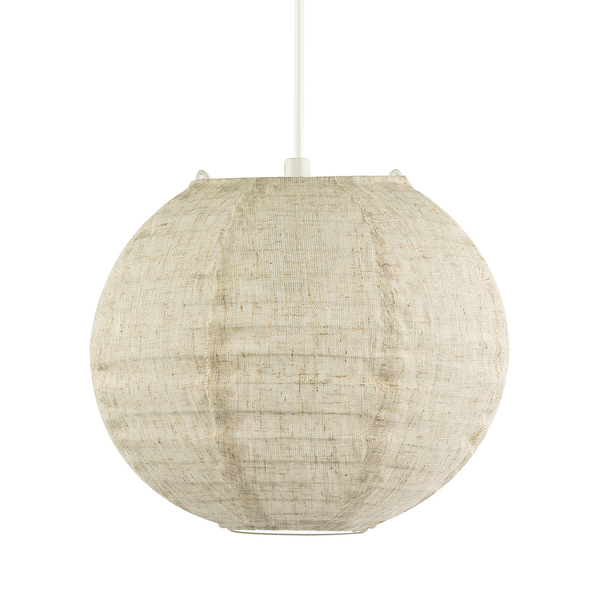 Chic Linen Fabric Oatmeal Spherical Pendant Lighting Shade