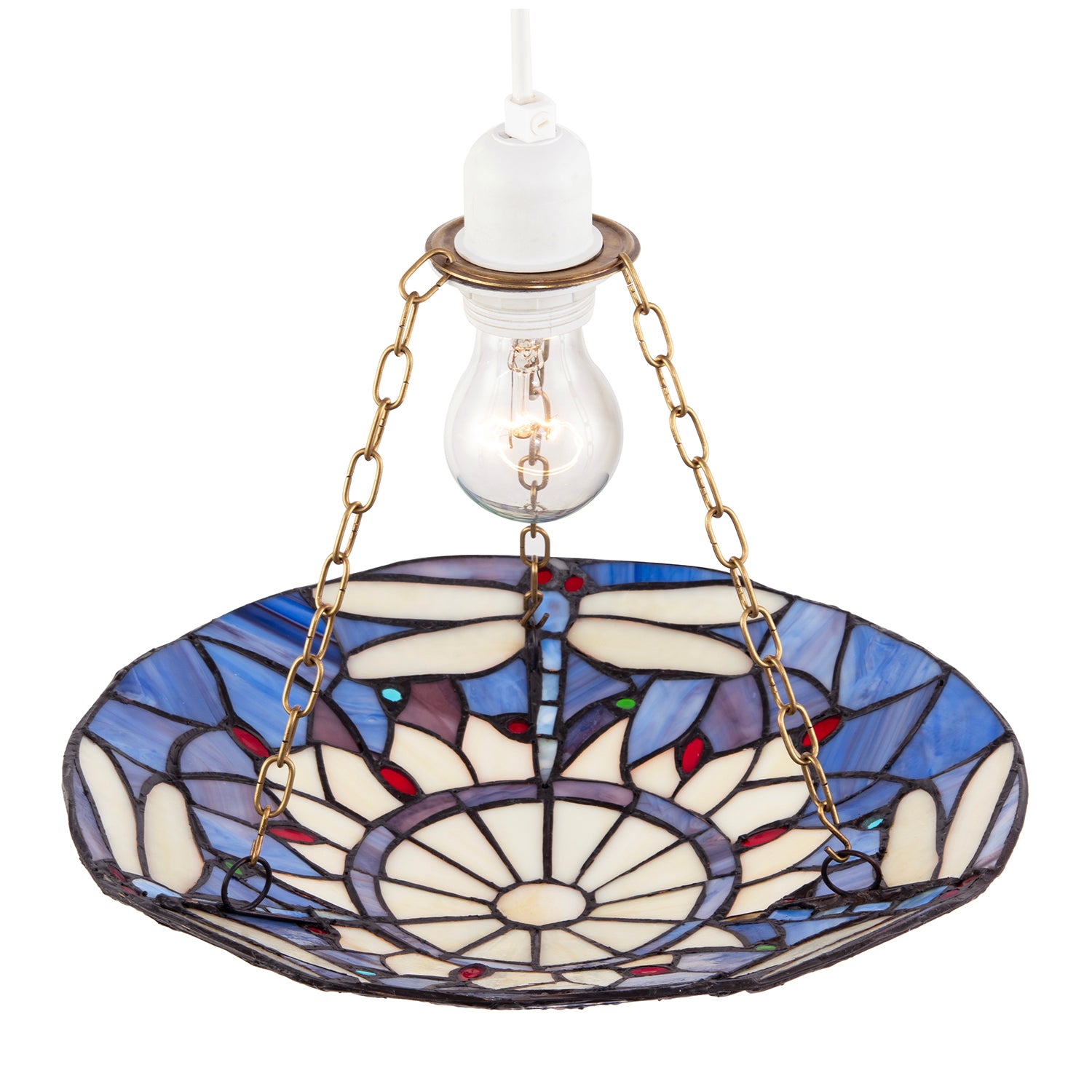 Lavender Light Purple Dragonfly Tiffany Glass Easy Fit Pendant Shade Image 3