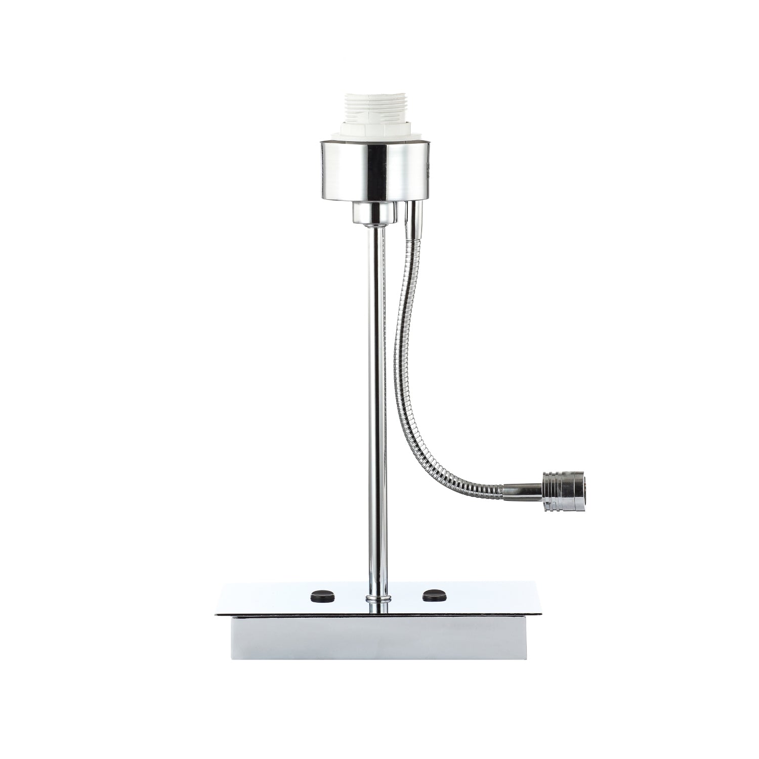 Modern Chrome Silver Table Lamp with Double Light - Adjustable LED and Standard Image 1