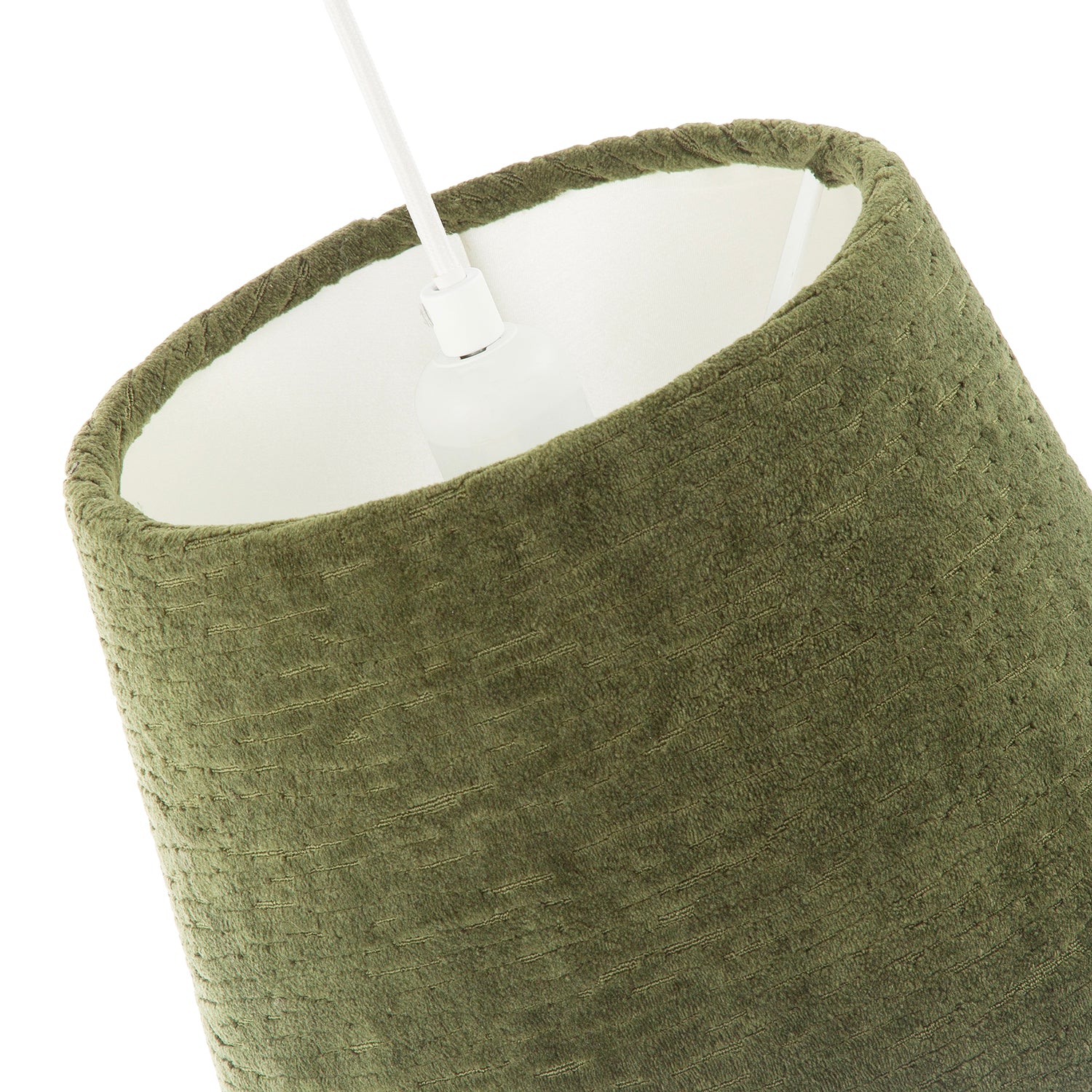 Thick Lined Textured Forest Green Velvet Lamp Shade with Satin Inner Image 4