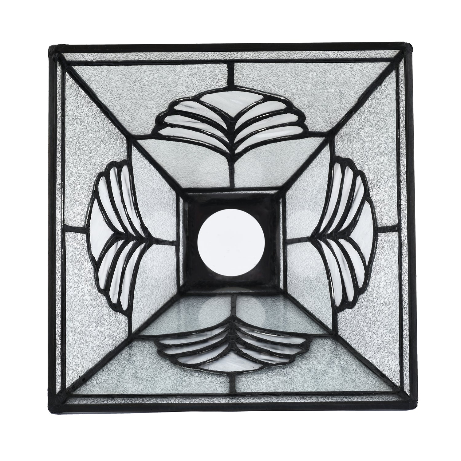 Traditional Clear Glass Tiffany Pendant Light Shade with Floral Panels Image 4