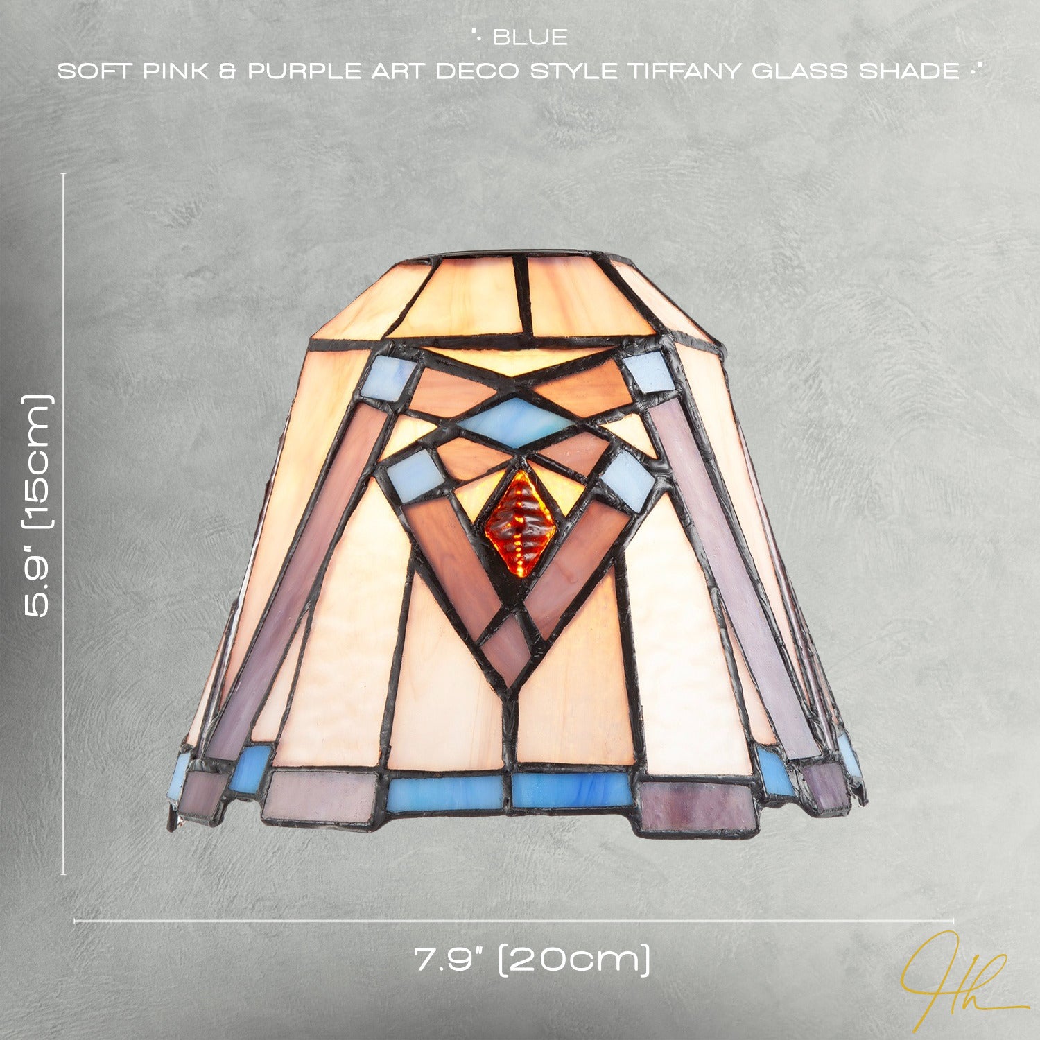 Art Deco Tiffany Glass Pendant Lighting Shade in Purple and Soft Pink Image 6