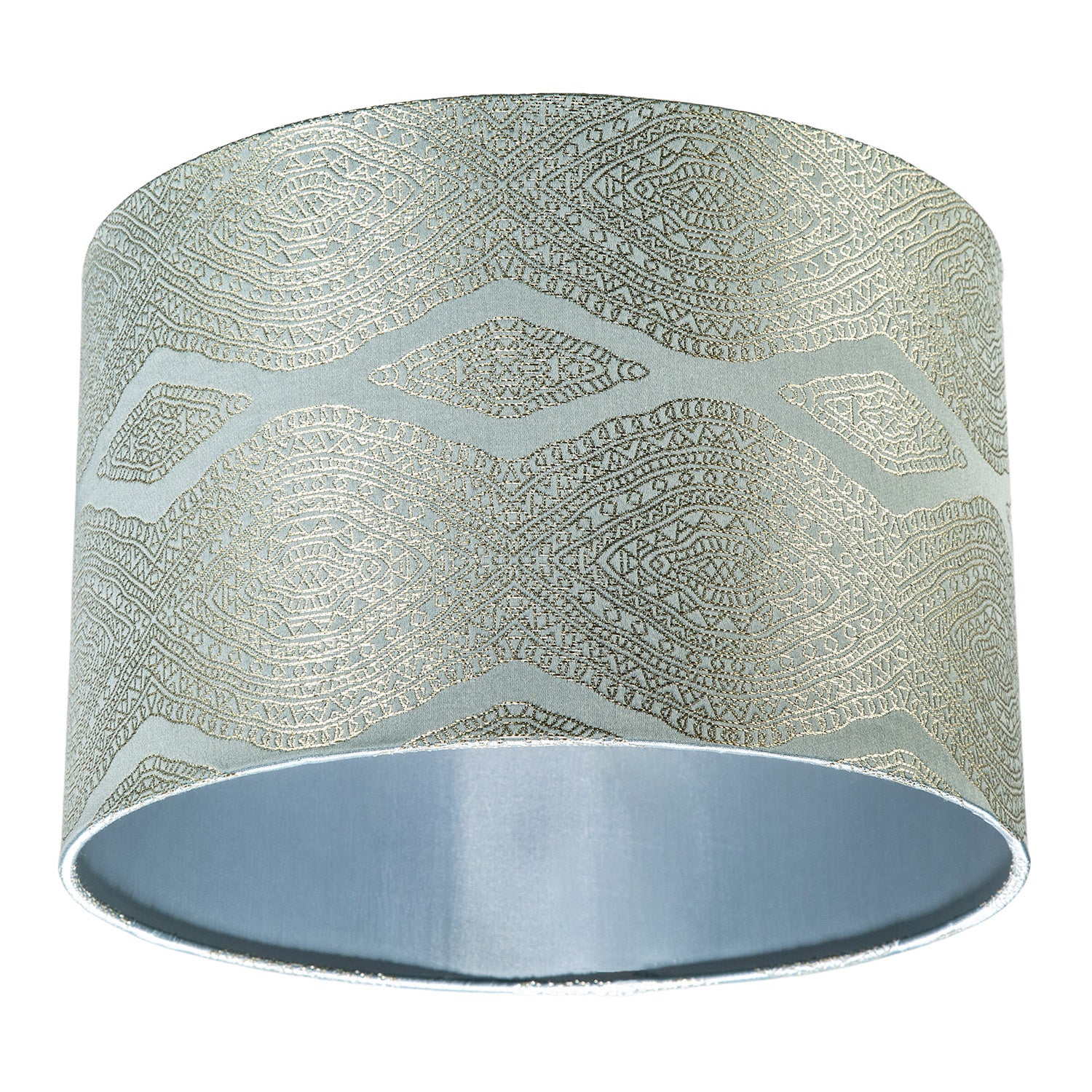 Sophisticated Duck Egg Lamp Shade with Intricate Geometric Pattern Image 4