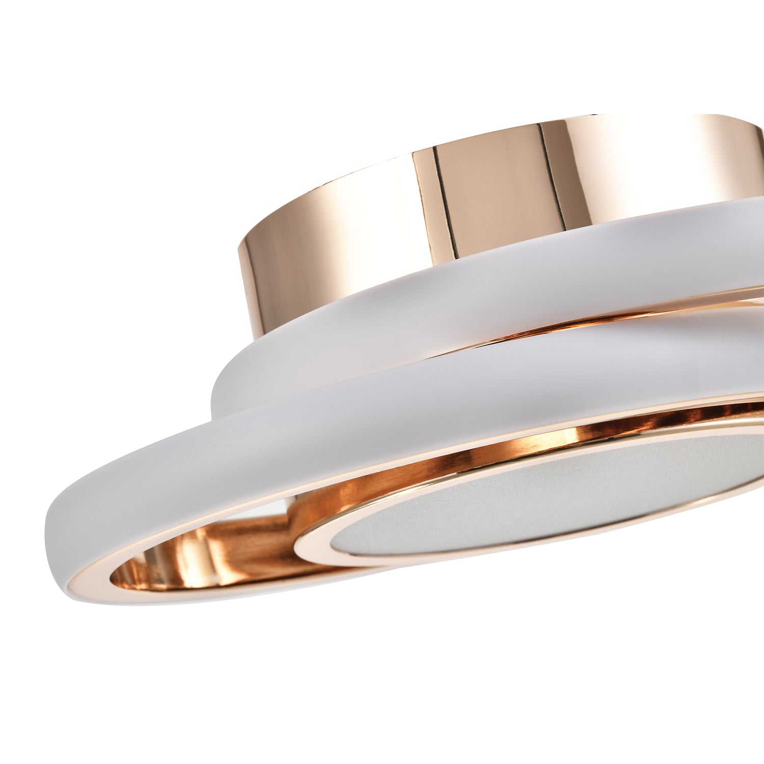 Modern LED Ceiling Light with Gold Rings and Central Downlighter Image 4