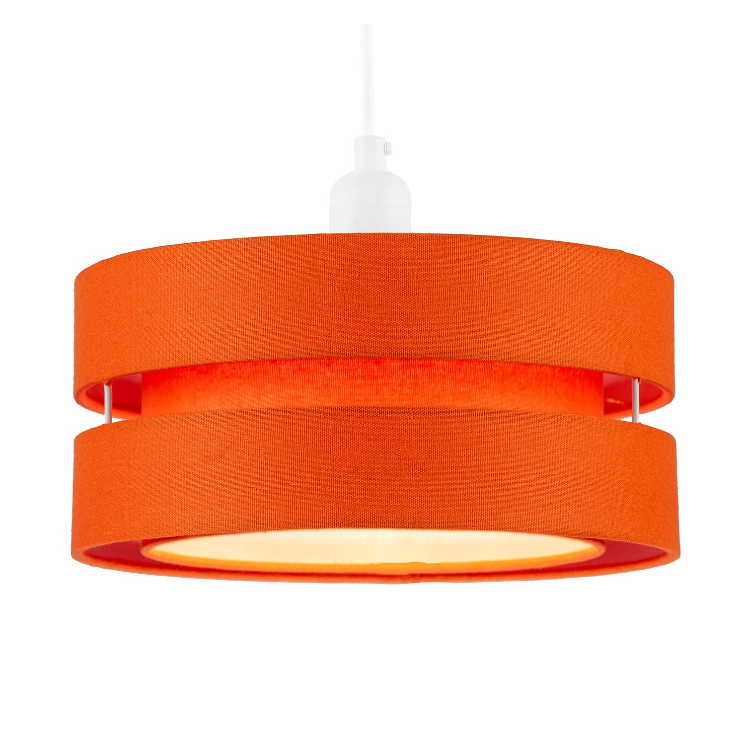 Modern Orange Linen Fabric Triple Tier Ceiling Pendant Light Shade Image 2