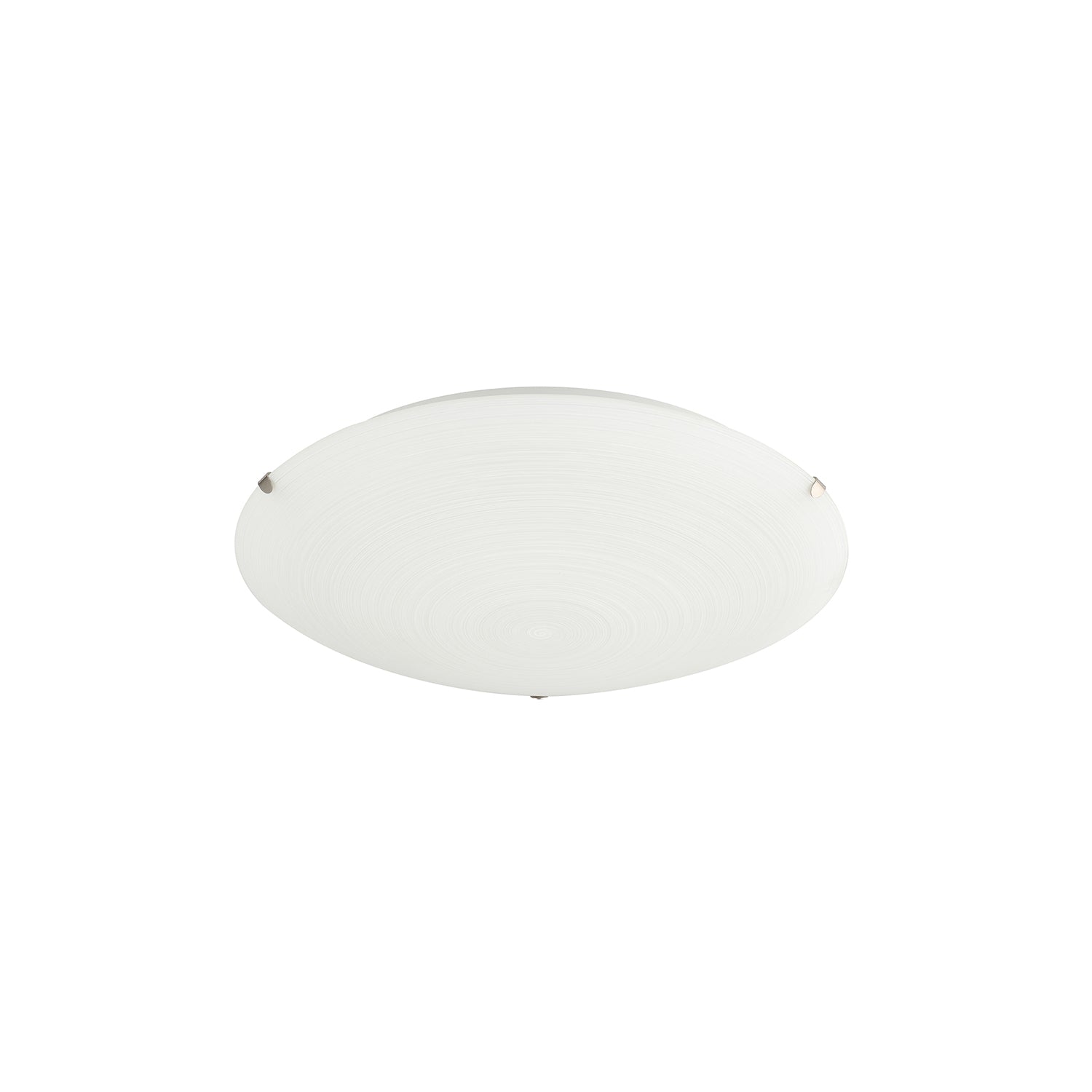 Frosted White Flush 25cm Glass Ceiling Light Fitting with Soft Swirl Decoration Image 1