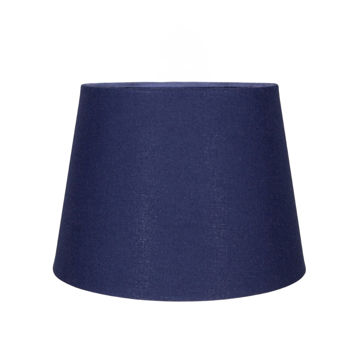 Traditional 6 Inch Navy Midnight Blue Linen Drum Clip-On Lamp Shade 40w Maximum Image 2