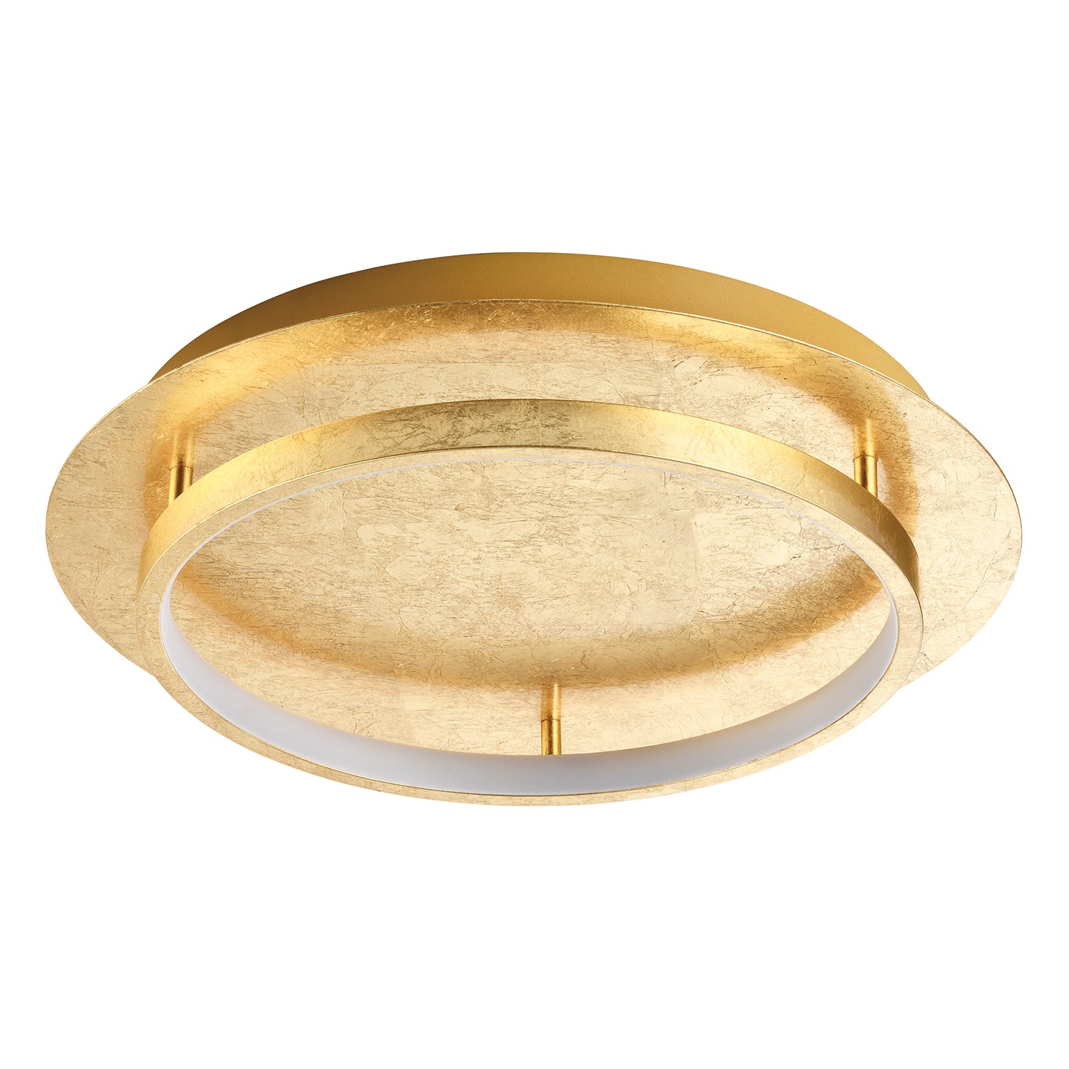 Stunning Flush Mount LED Ceiling Light Fitting with Brushed Gold Foil Finish Image 2