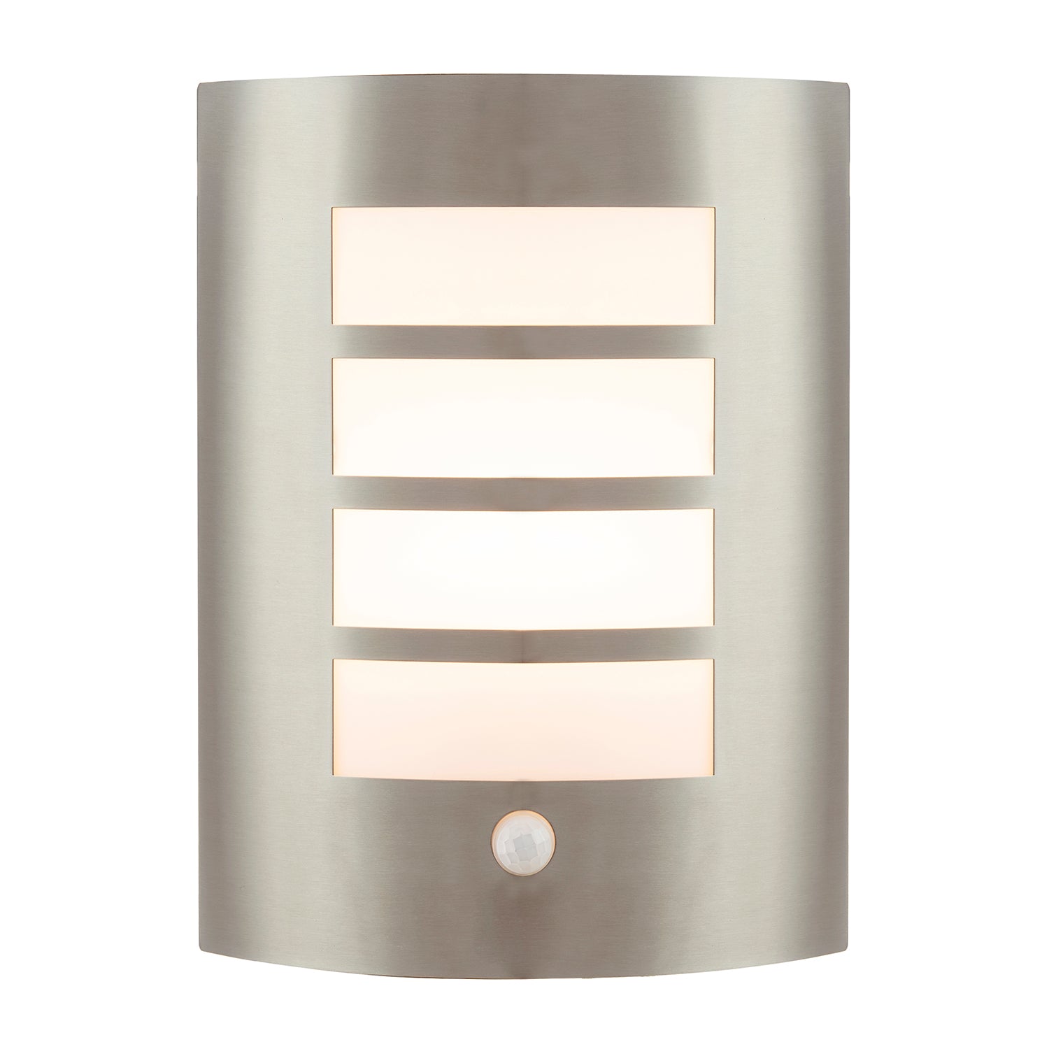 Modern Outdoor IP44 Stainless Steel Flush Wall Lamp Fitting with PIR Sensor Image 1